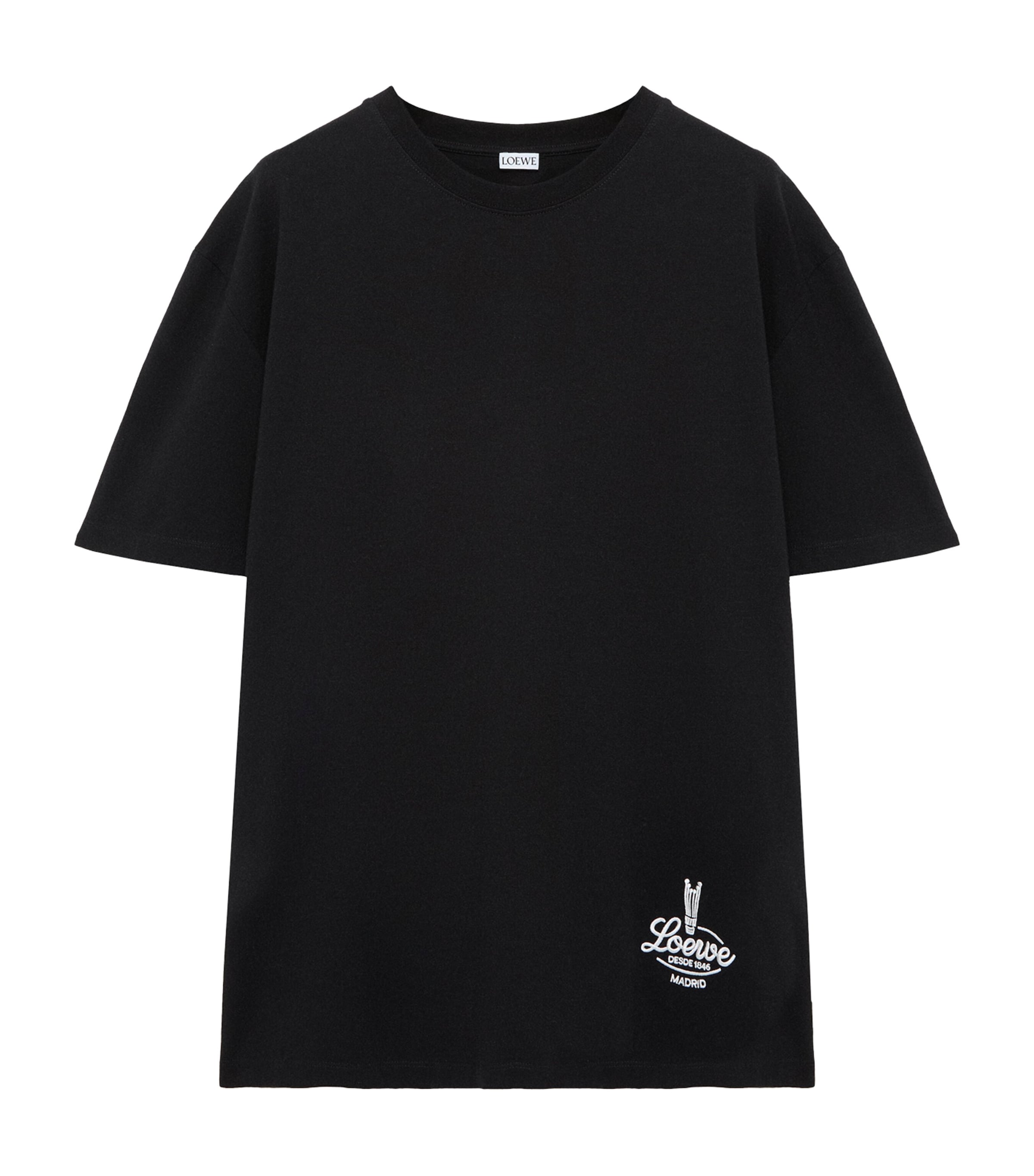 LOEWE Mens Cotton Relaxed Logo T-Shirt Black/white