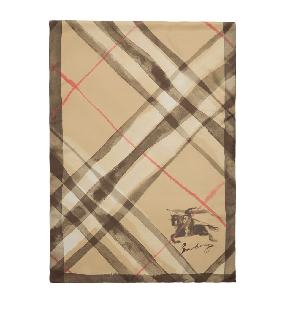 Silk Watercolour Check Scarf