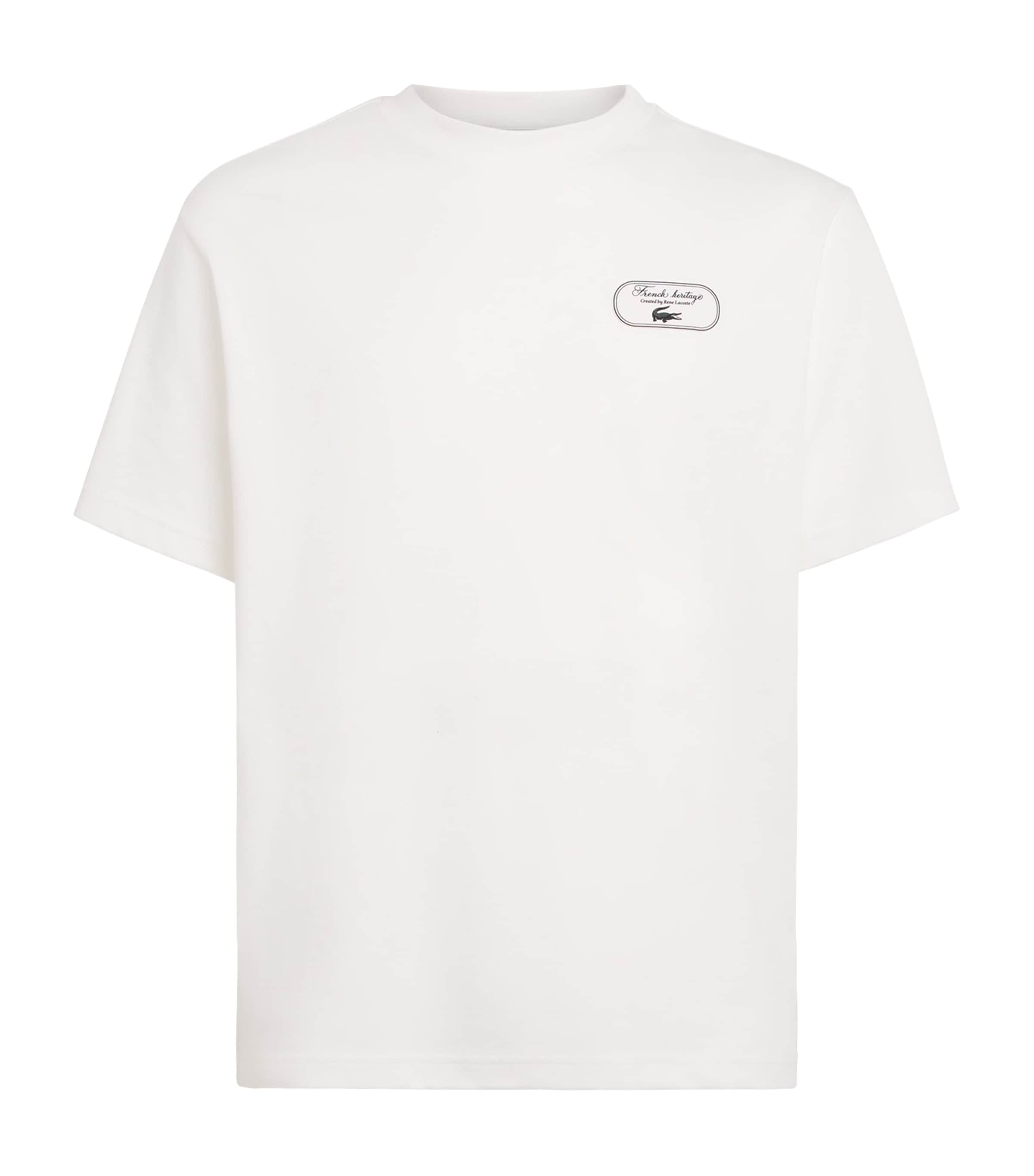 Lacoste Mens Ultra Dry Tennis Heritage Graphic T-Shirt Flour