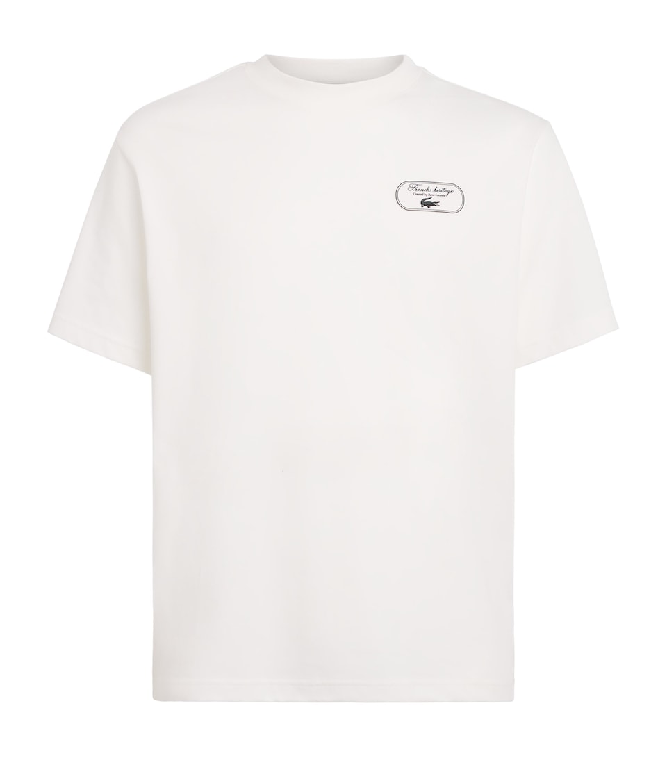 Lacoste Mens Ultra Dry Tennis Heritage Graphic T-Shirt Flour