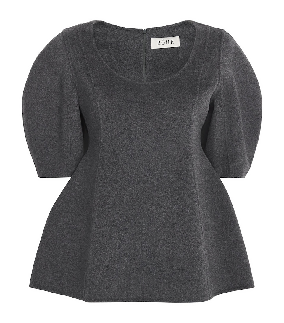 Wool-Cashmere Peplum Top
