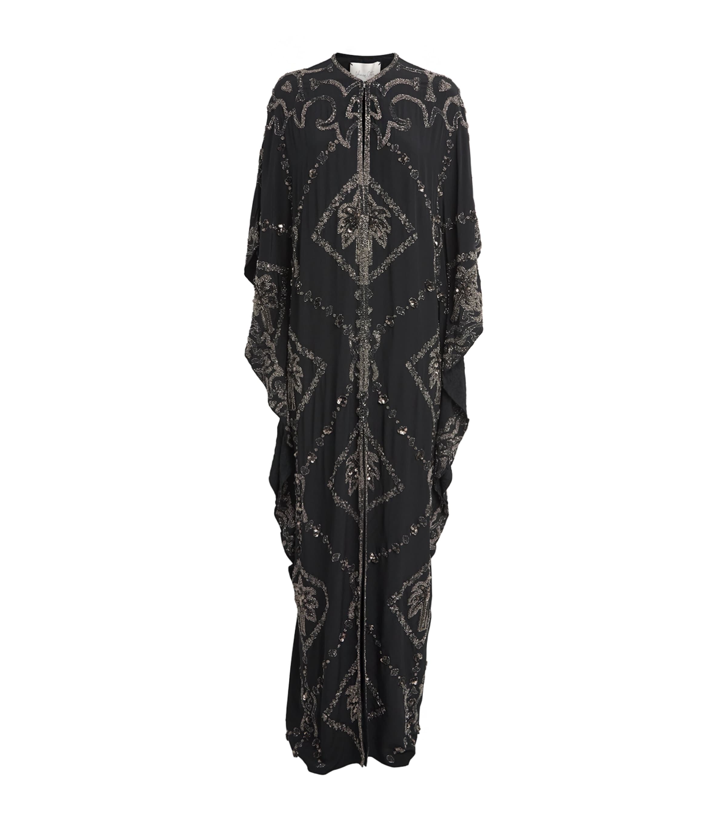 Johanna Ortiz Womens Silk Mystical Gaucho Cape Dress Black