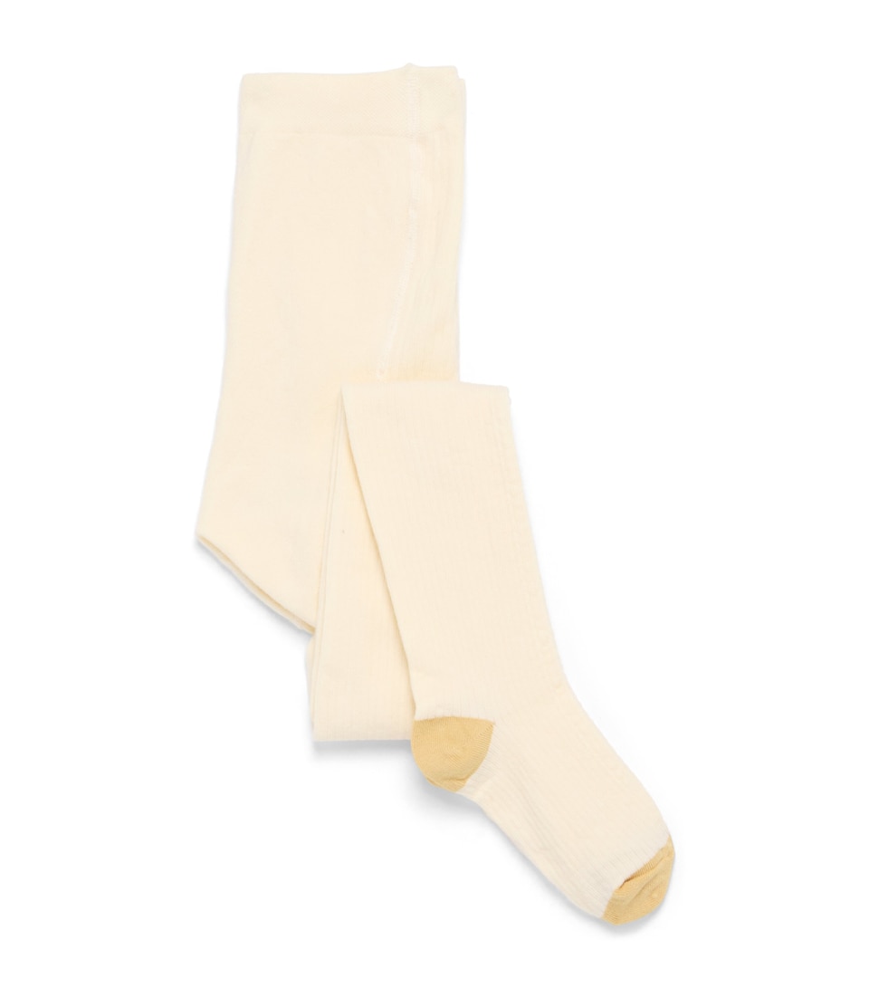 Louise Misha Cotton-Blend Ribbed Chukata Tights Cream