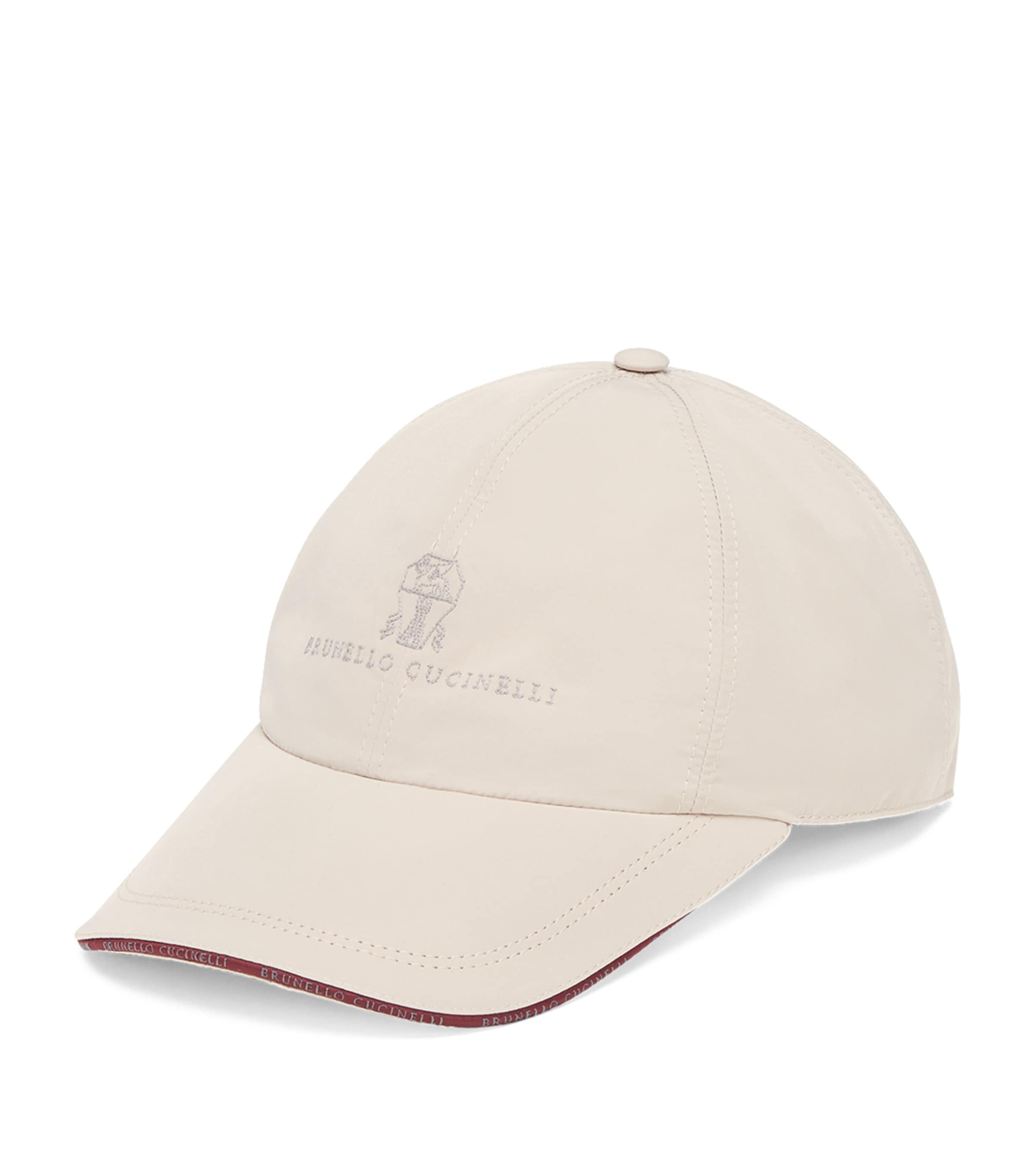 キャップ Brunello Cucinelli Linen Blend Baseball Hat With Logo Embroi Linen blend baseball hat with logo embroidery BRUNELLO
