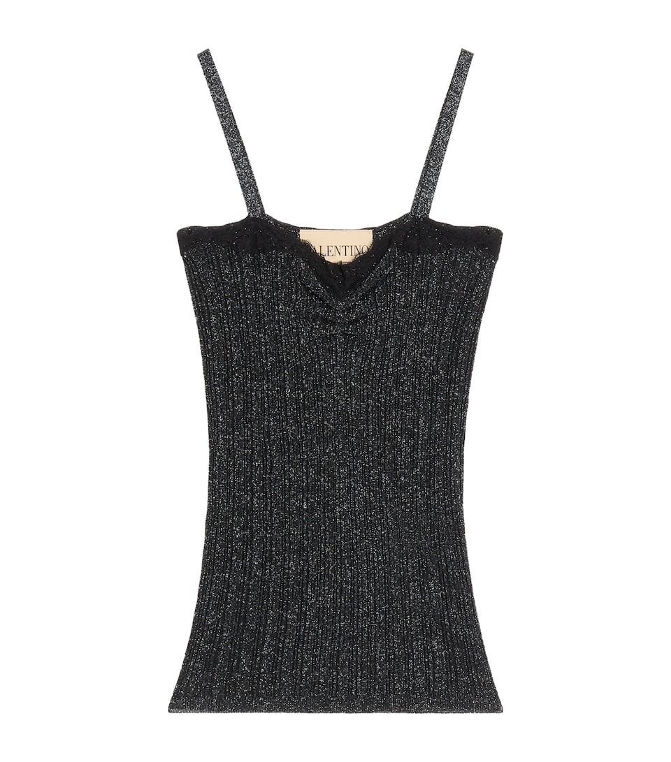 Valentino Womens Lurex Knit Tank Top Nud