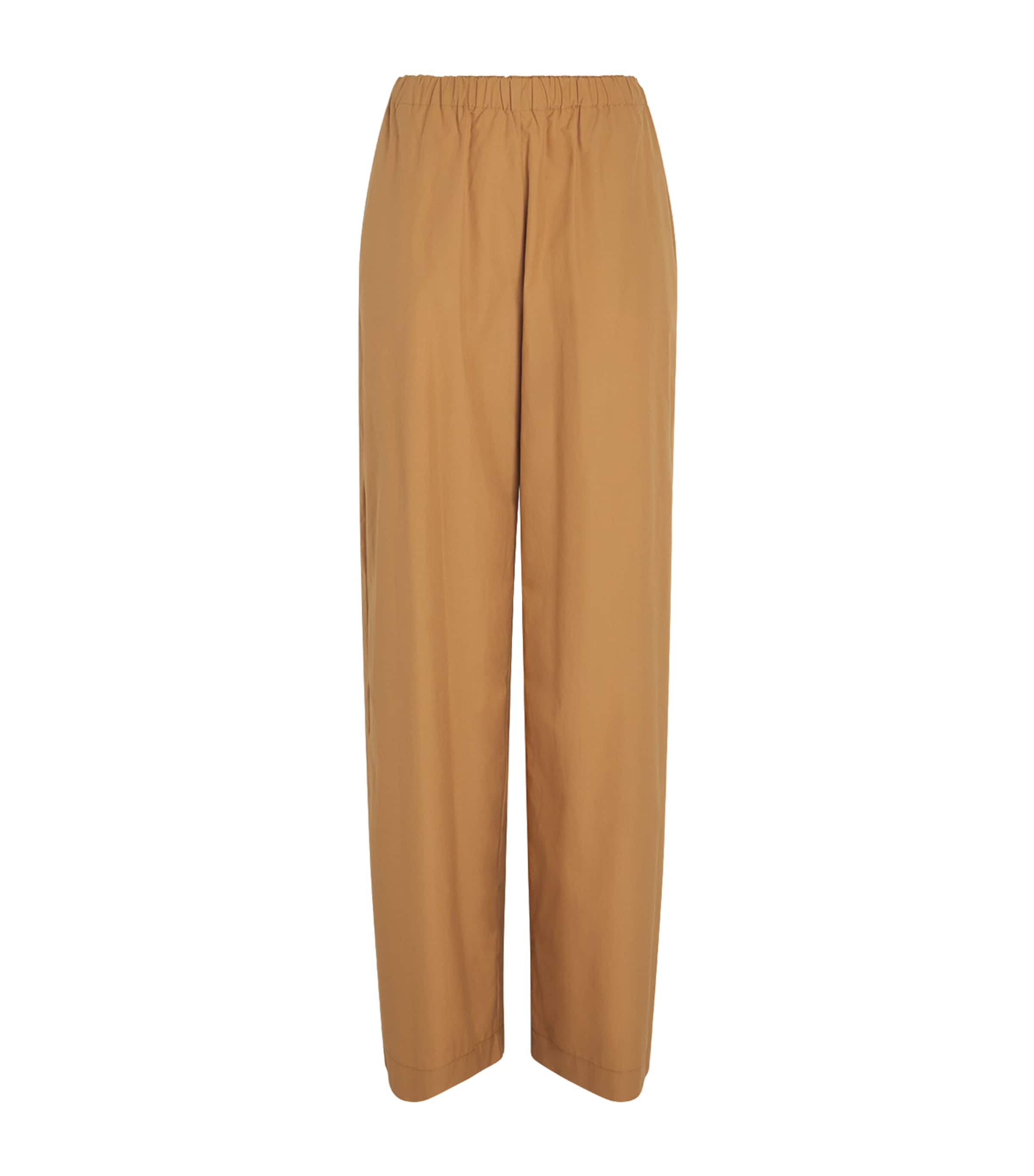Cotton Embellished Wide-Leg Trousers