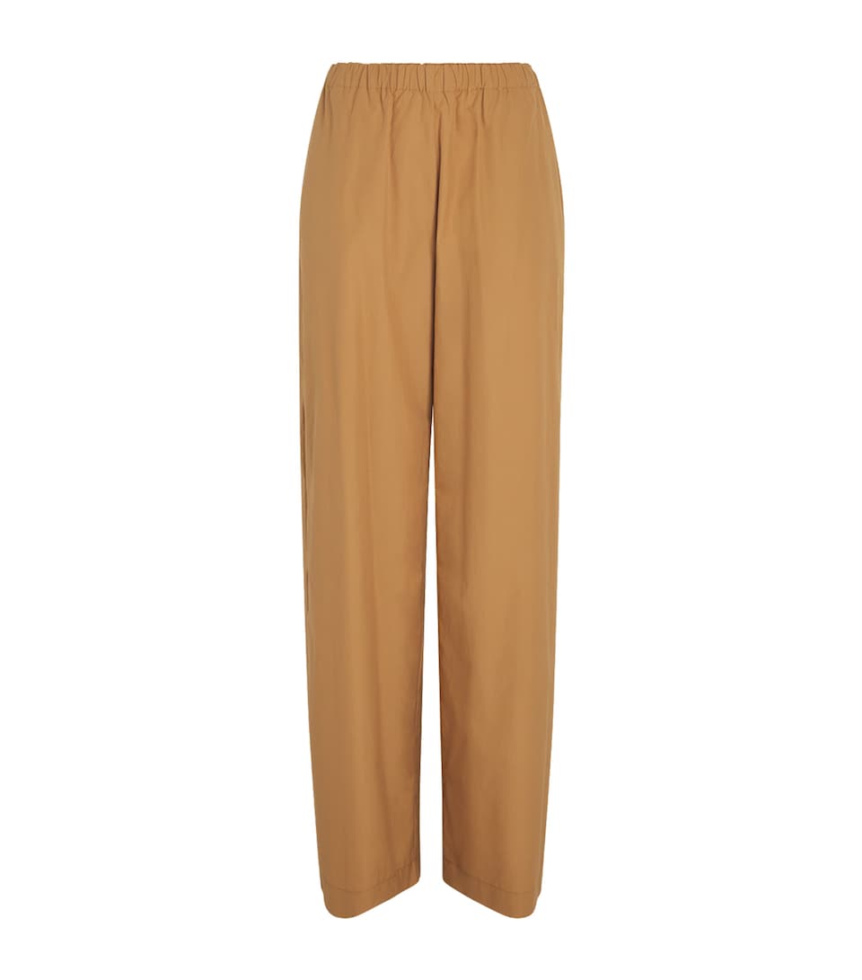 Cotton Embellished Wide-Leg Trousers