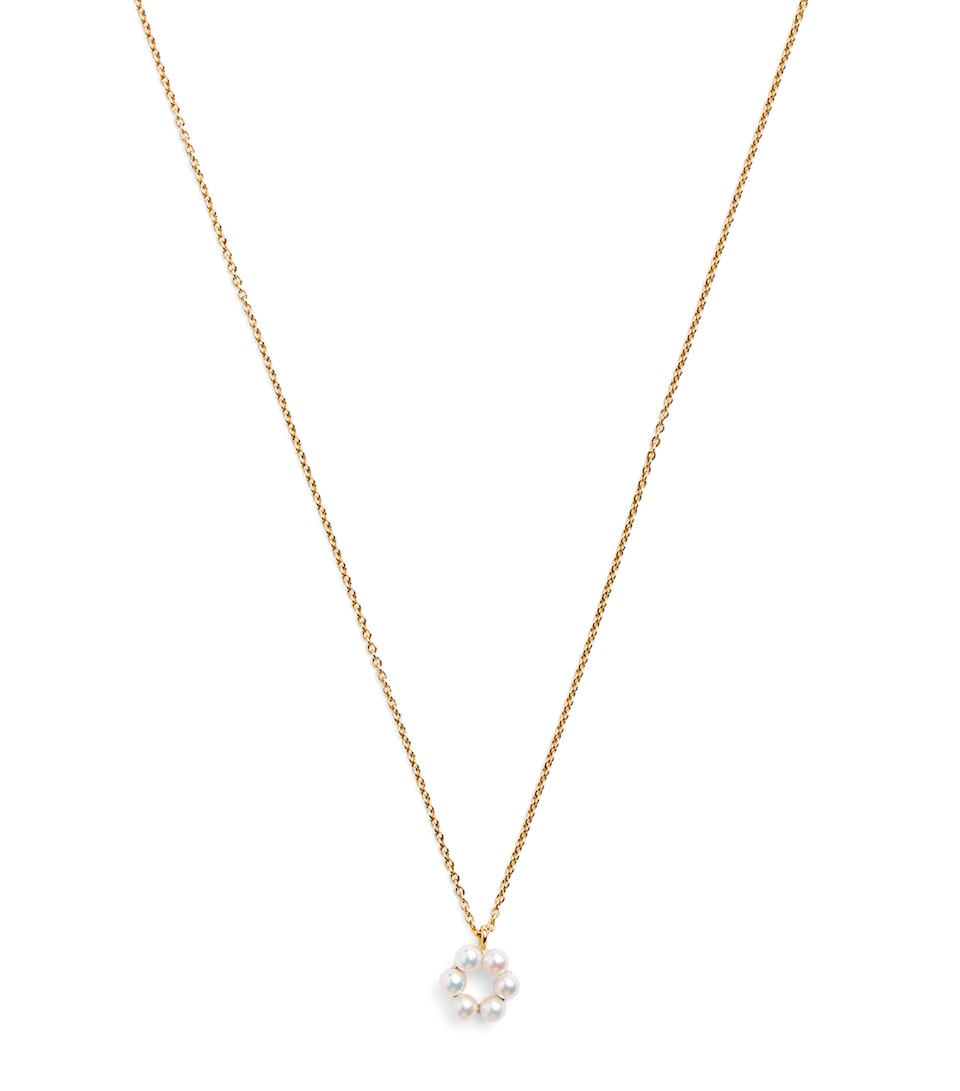 Yellow Gold and Pearl Starry Night Luna Perle Necklace