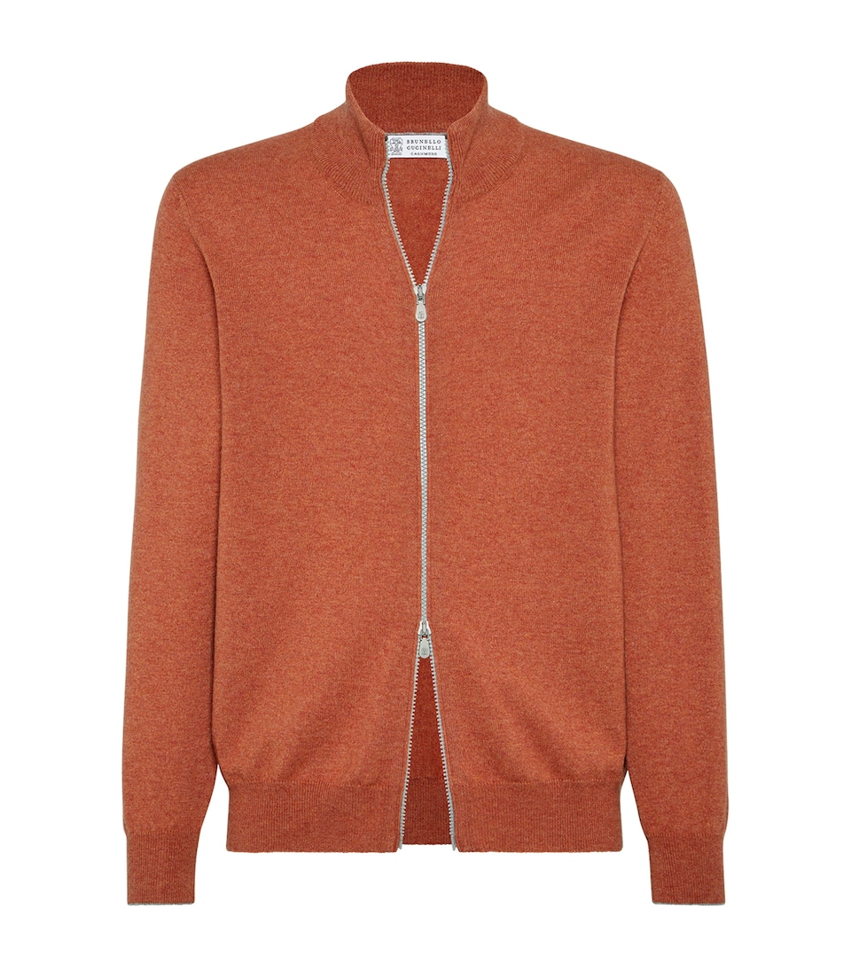 Cashmere Zip-Up Cardigan