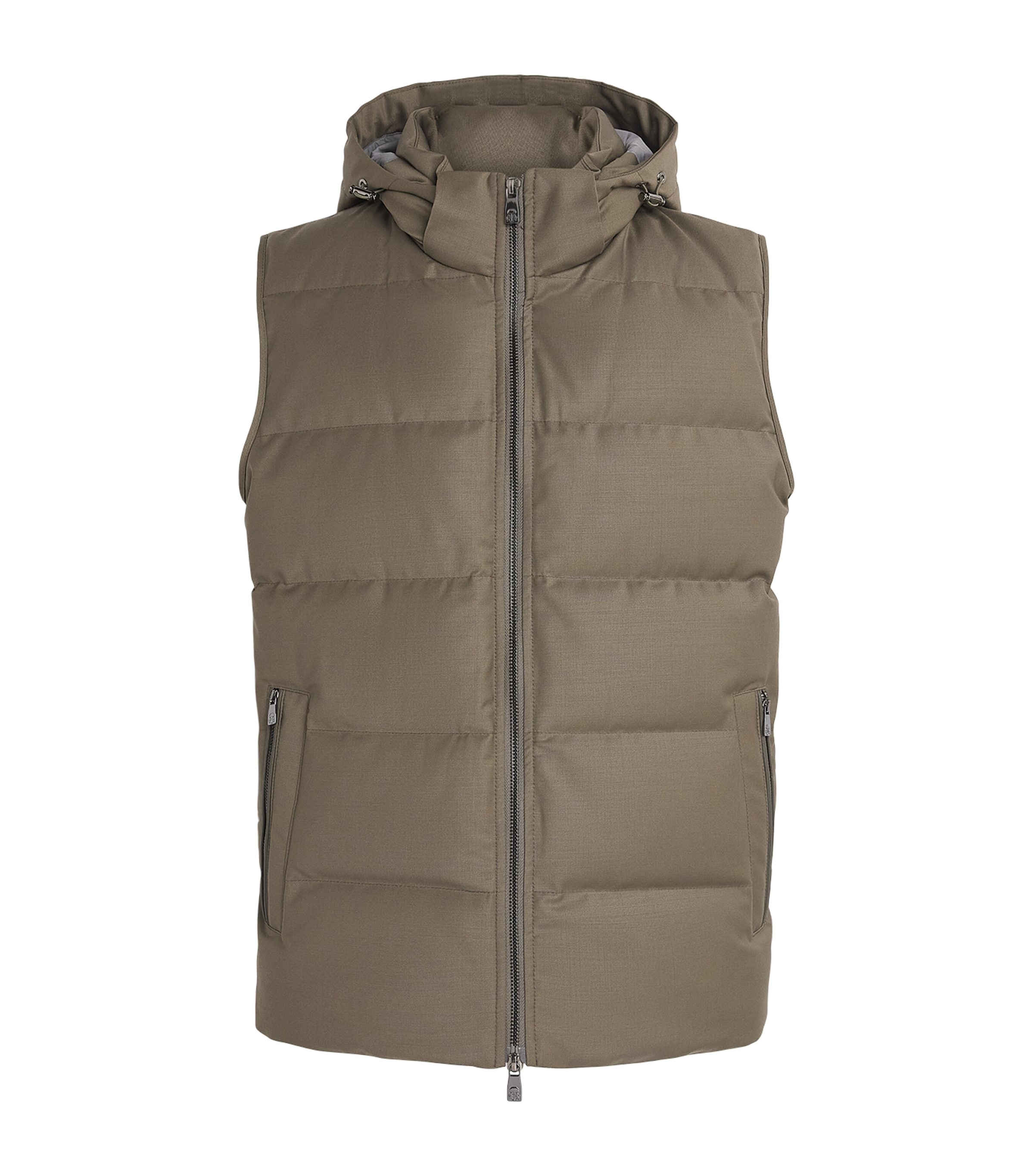 Corneliani Down Virgin Wool-Blend Gilet Green Coloured