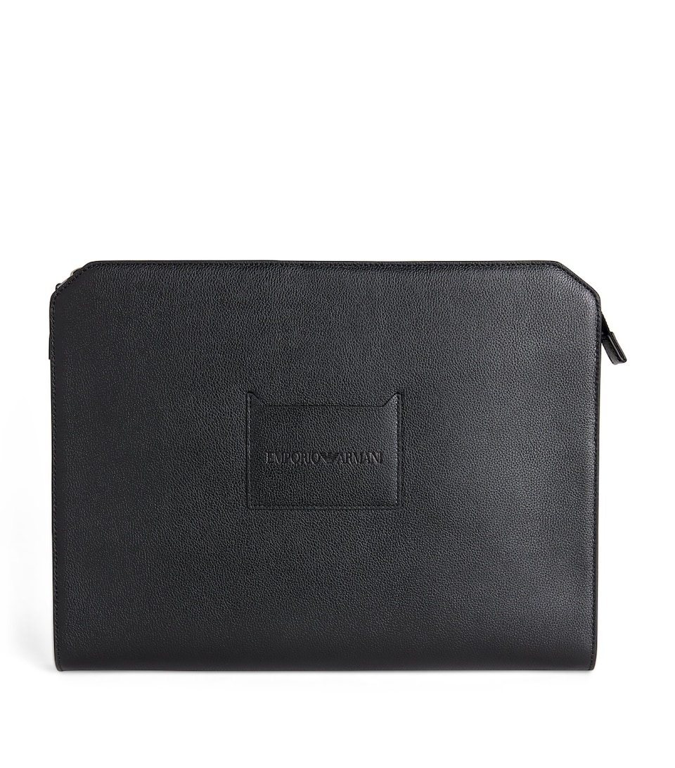 Emporio Armani Leather Logo Portfolio Pouch