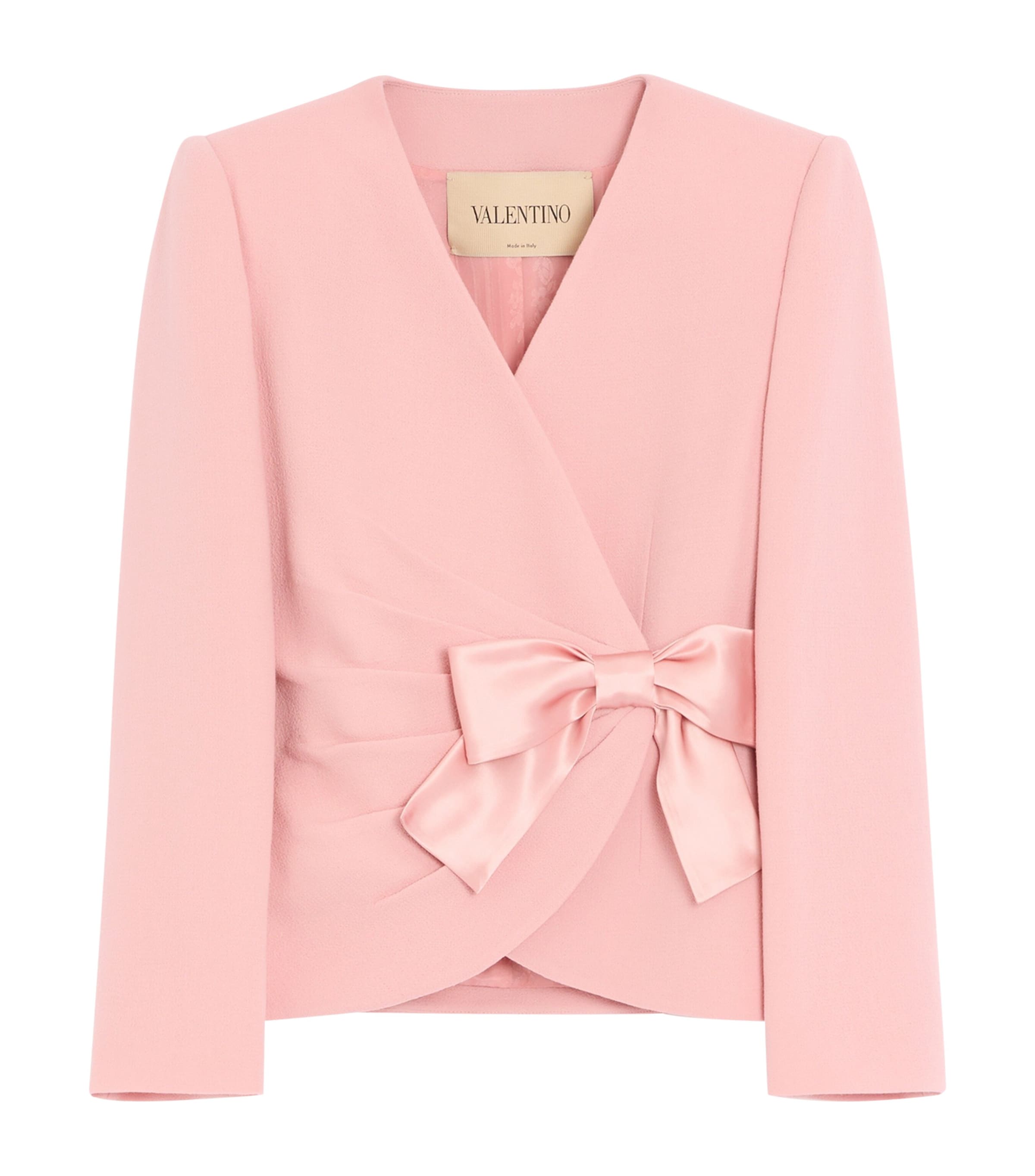 Wool Crepe Bow-Detail Jacket