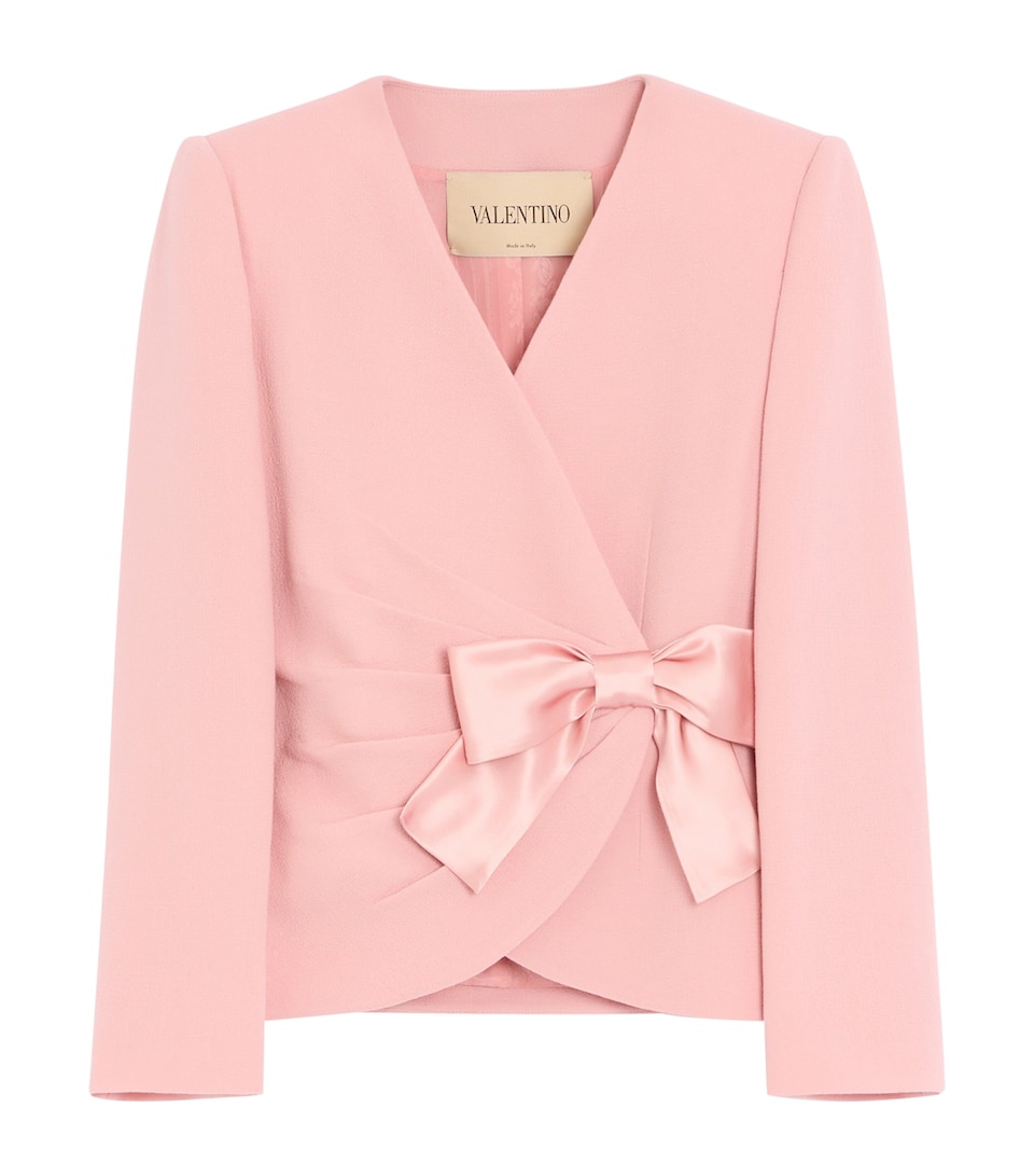 Wool Crepe Bow-Detail Jacket