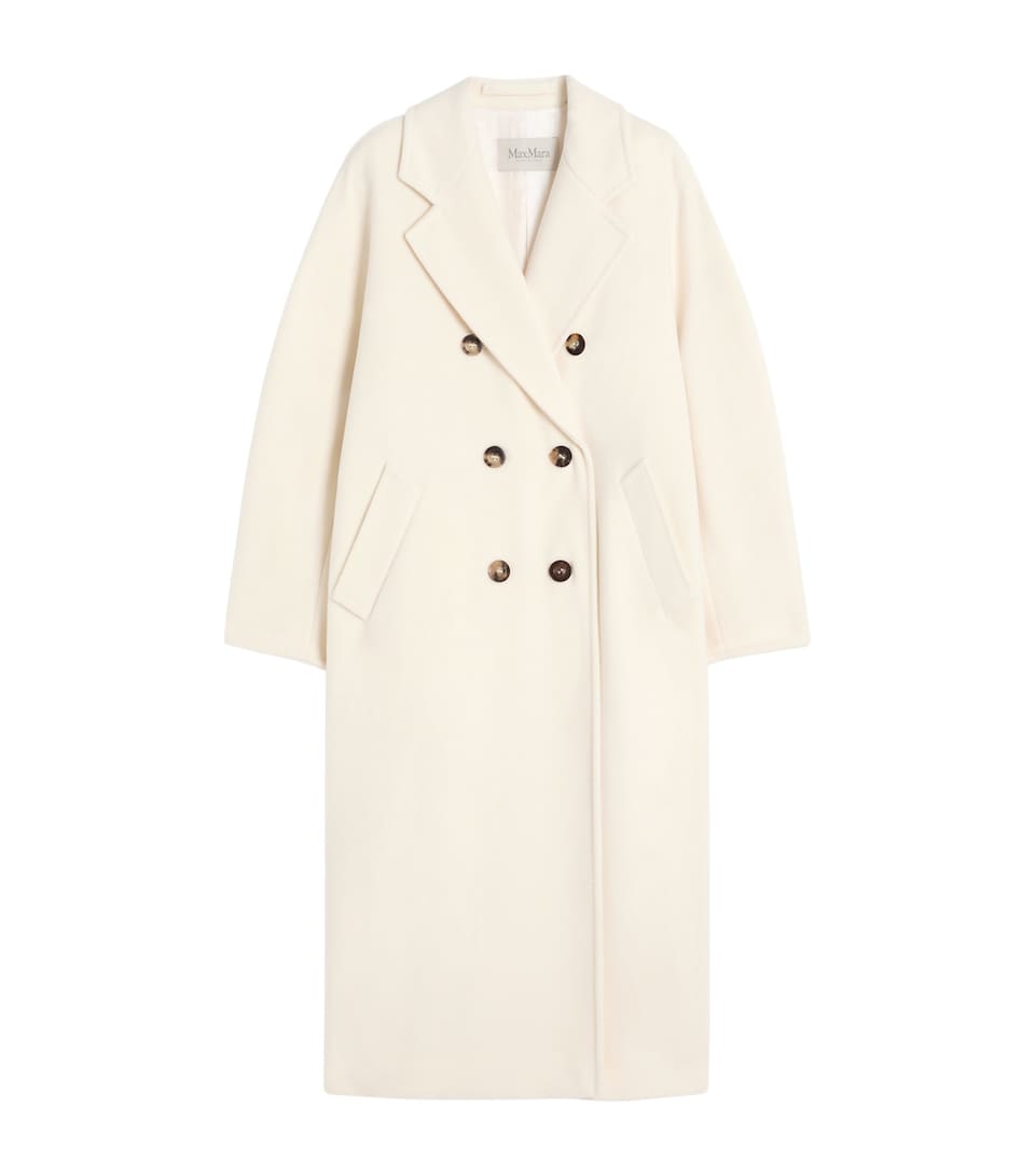 Max Mara Womens Virgin Wool-Cashmere Madame Icon Coat White