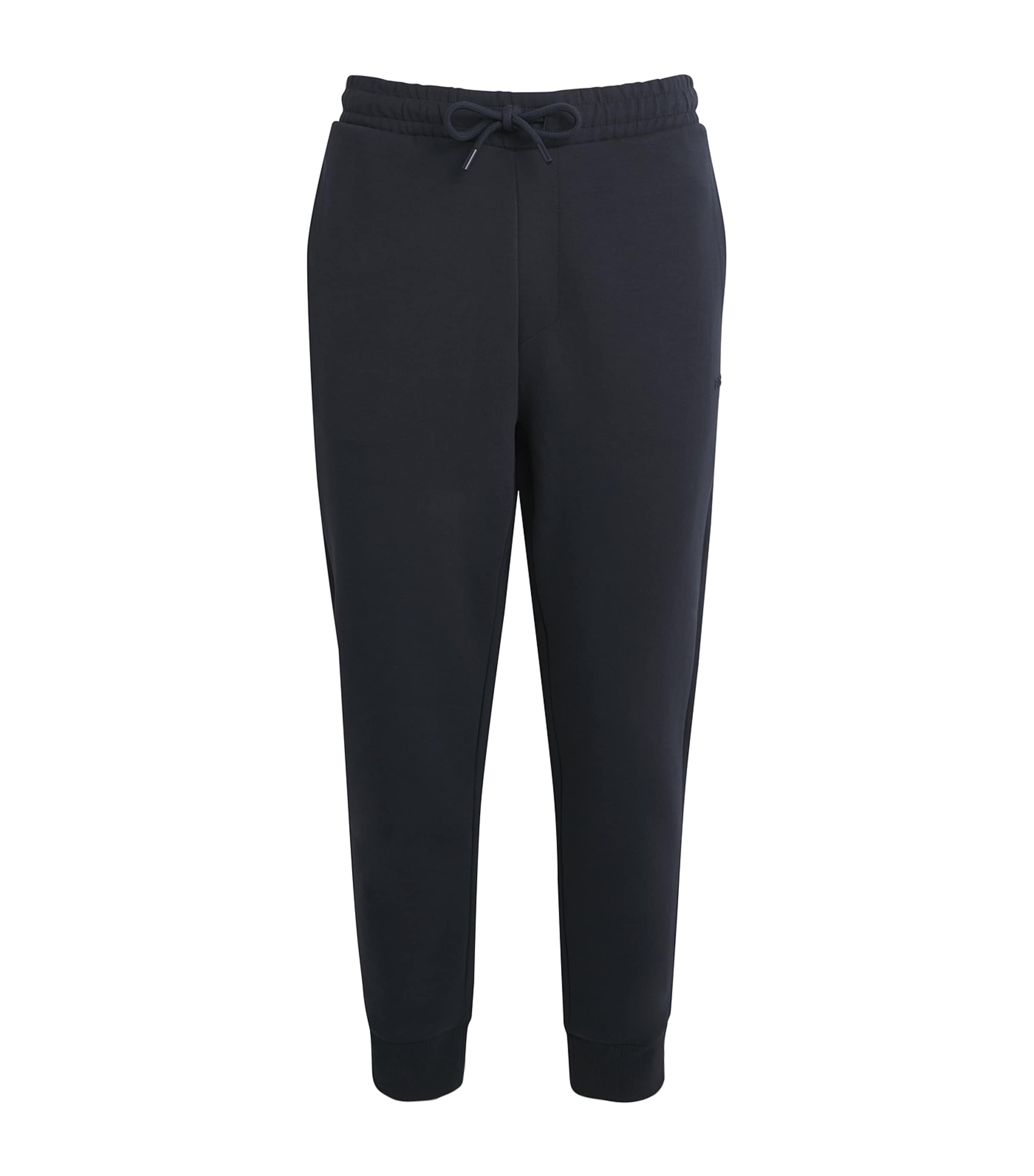 BOSS Mens Stretch-Cotton Logo Sweatpants Dark Blue