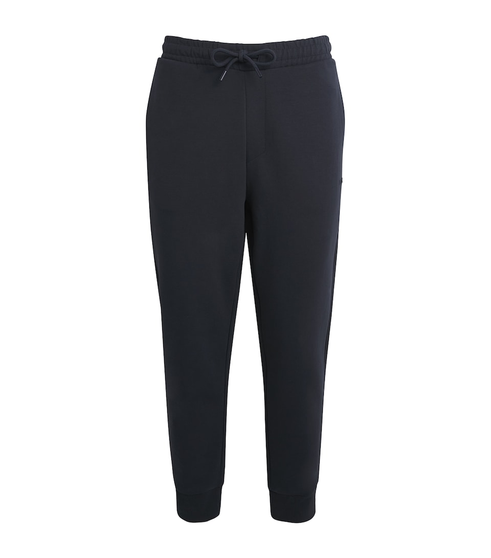 BOSS Mens Stretch-Cotton Logo Sweatpants Dark Blue