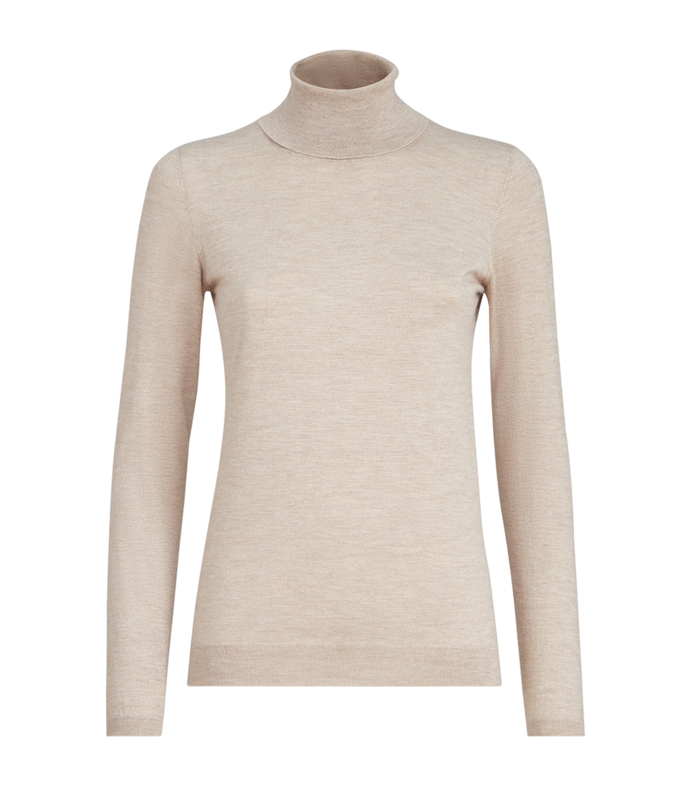 Brunello Cucinelli Womens Cashmere-Silk-Blend Rollneck Sweater