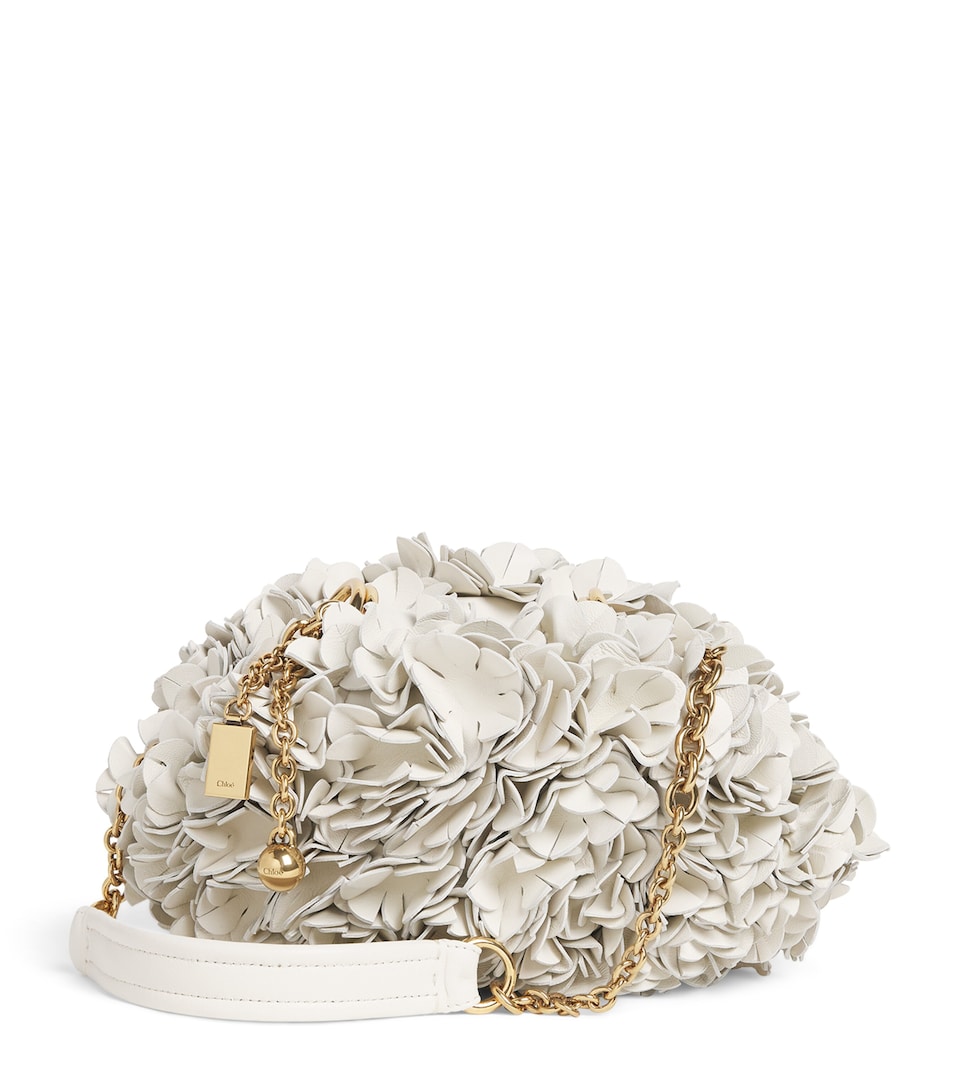 Chloé Lambskin Plissé Shoulder Bag White