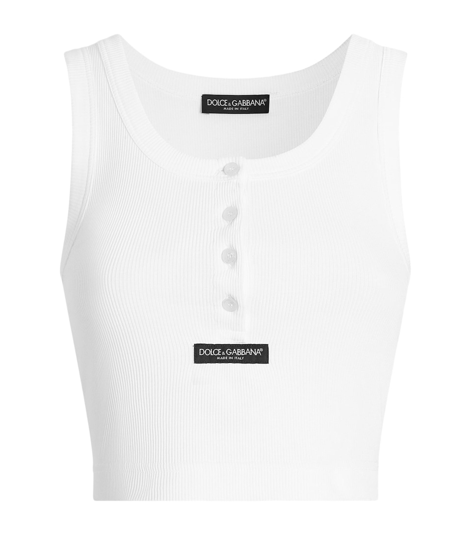 Dolce&Gabbana Womens Cotton Buttoned Tank Top Opti