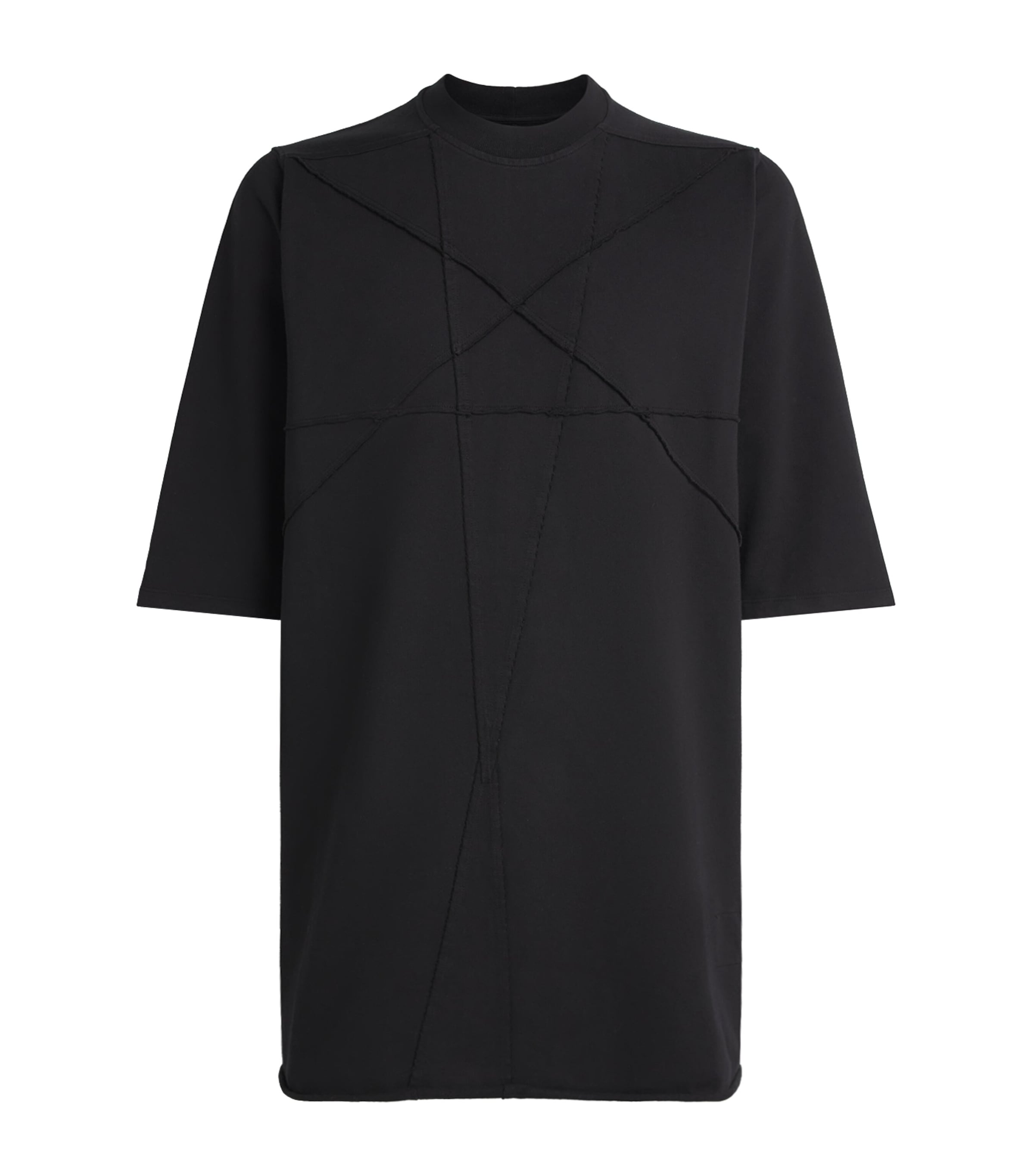 Rick Owens Mens Cotton Jumbo Pentastitch T-Shirt Black