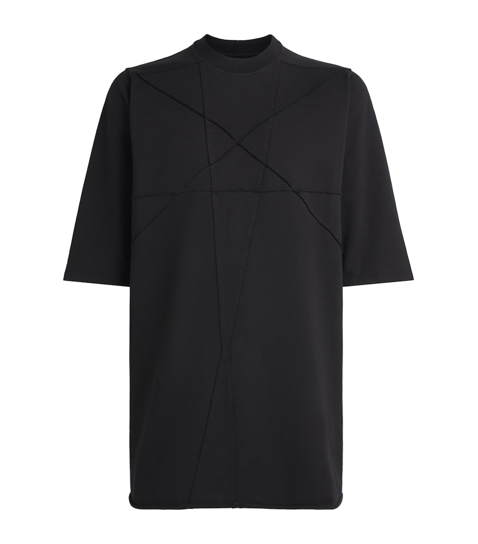 Rick Owens Mens Cotton Jumbo Pentastitch T-Shirt Black