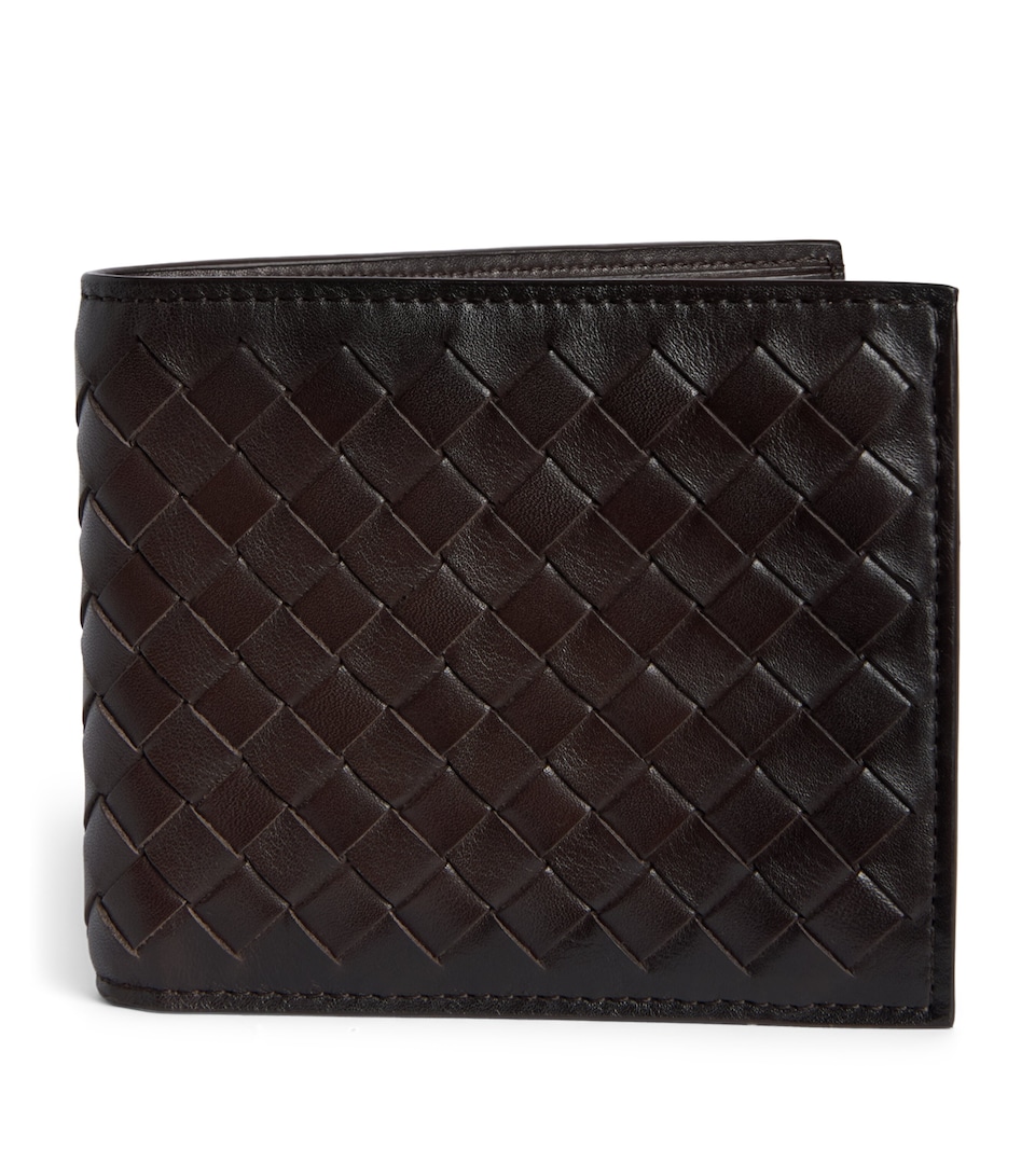 Officine Creative Leather Woven Boudin Bifold Wallet Moro