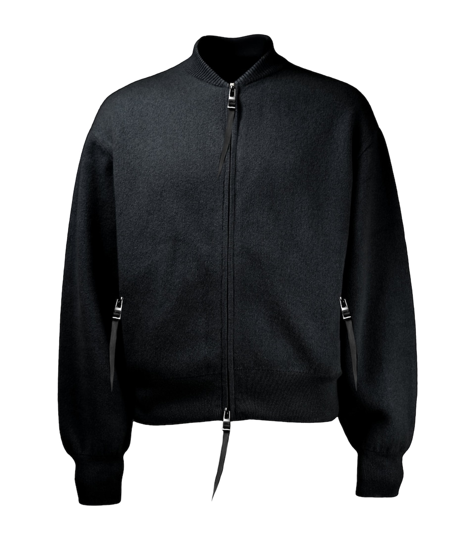 Alan Scott Mens Cashmere Bomber Jacket Black