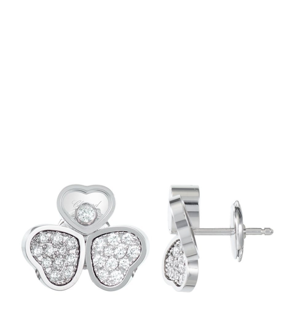 Chopard White Gold and Diamond Happy Hearts Wings Earrings White Gold