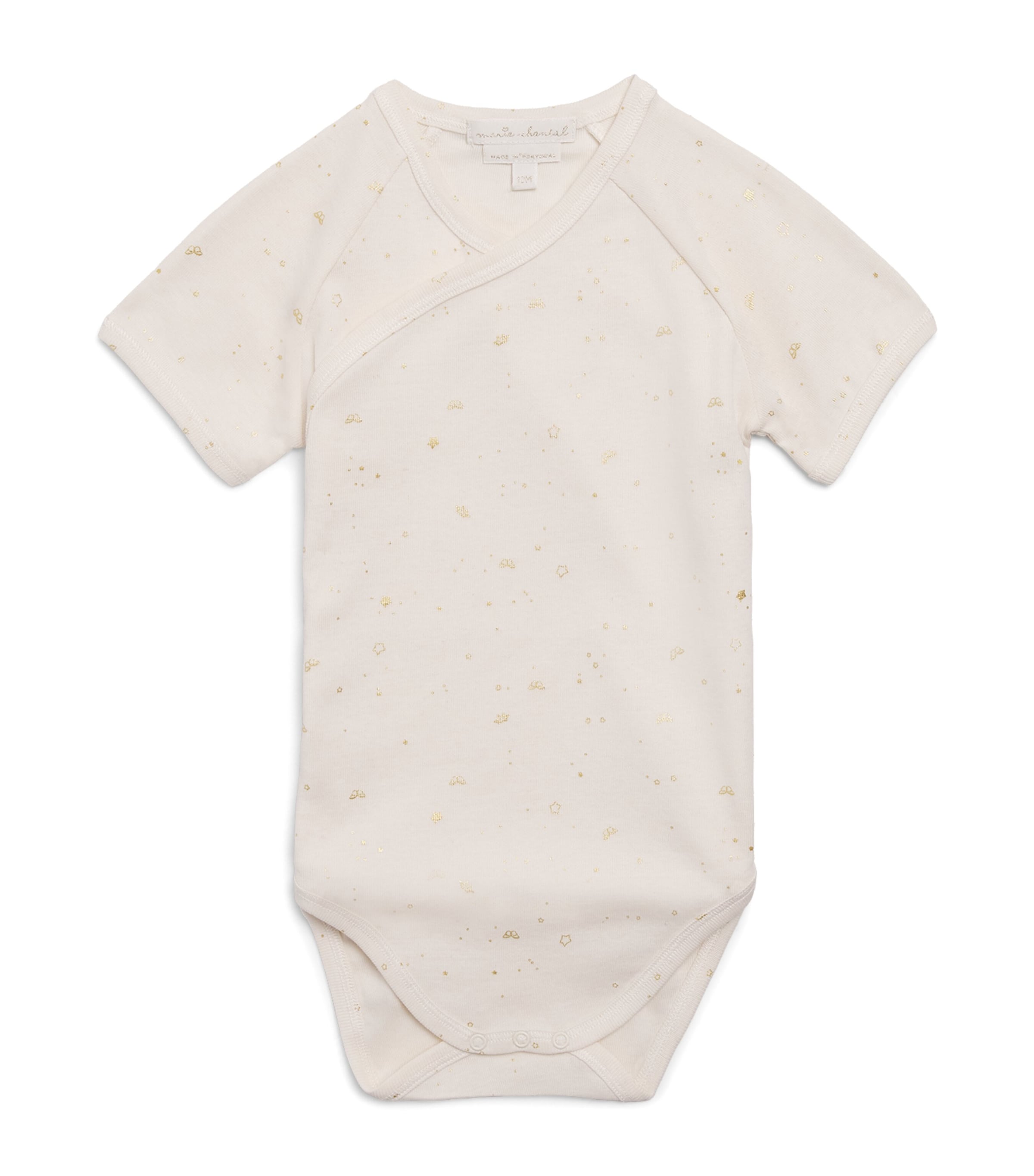 Marie-Chantal Star Print Bertie Bodysuit (3-18 Months) Natural/gold