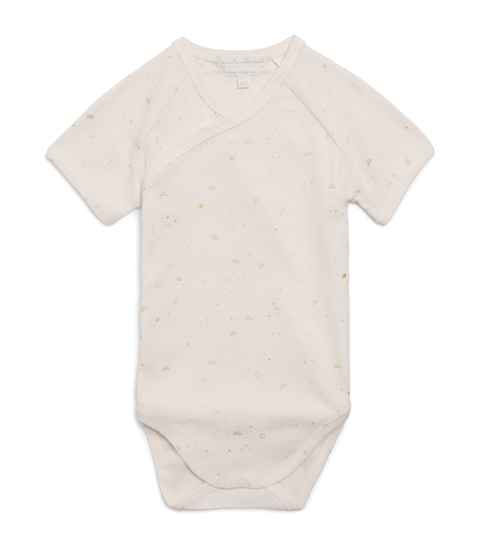 Marie-Chantal Star Print Bertie Bodysuit (3-18 Months) Natural/gold