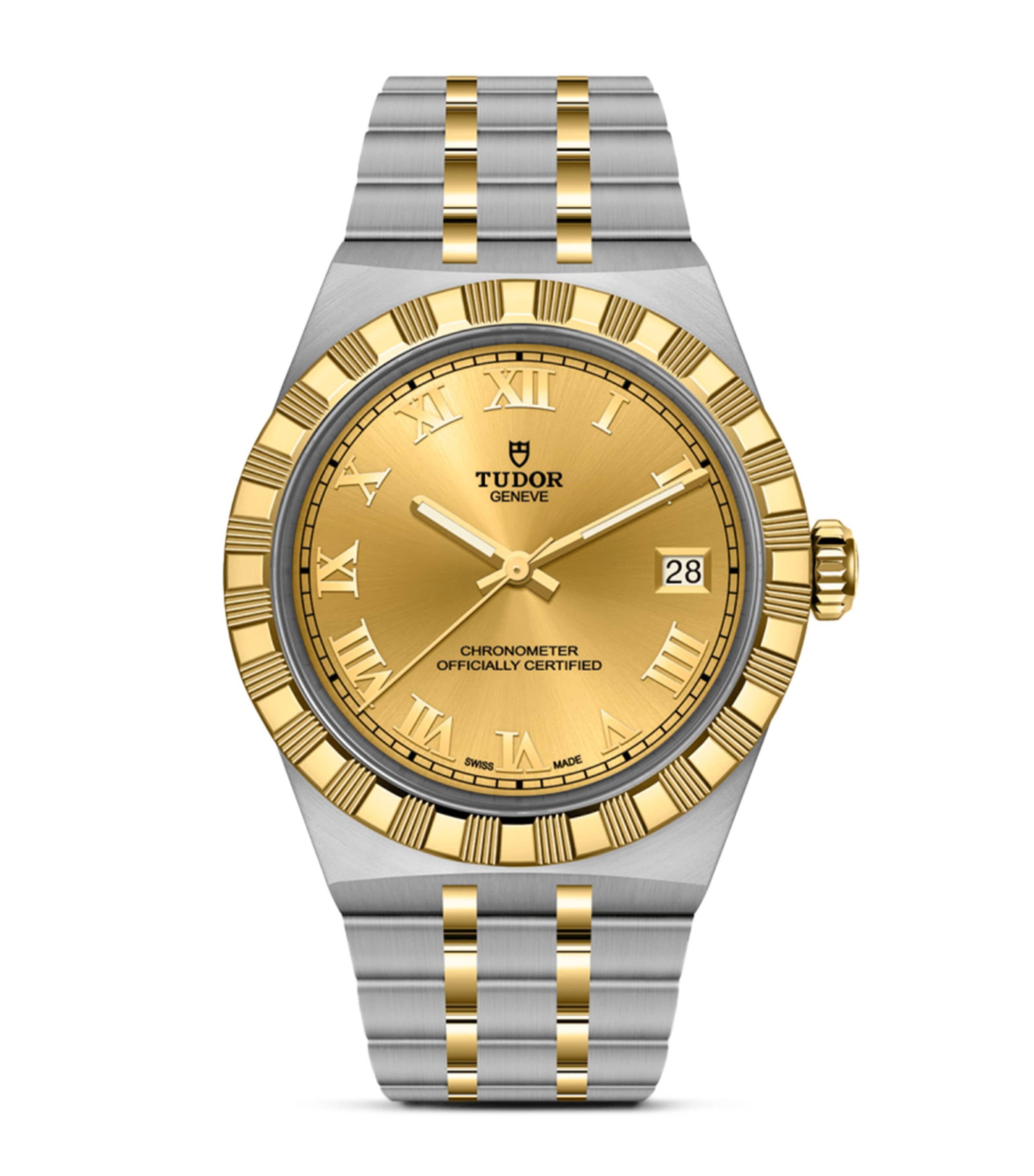 TUDOR Royal Stainless Steel and Yellow Gold Watch 36mm Champagne