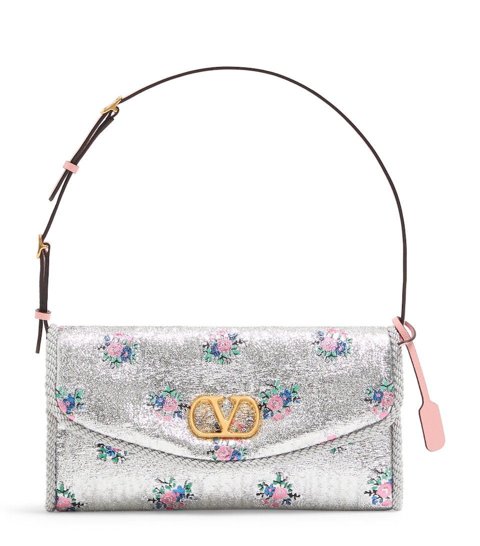 Small Floral Jacquard DeVain Shoulder Bag