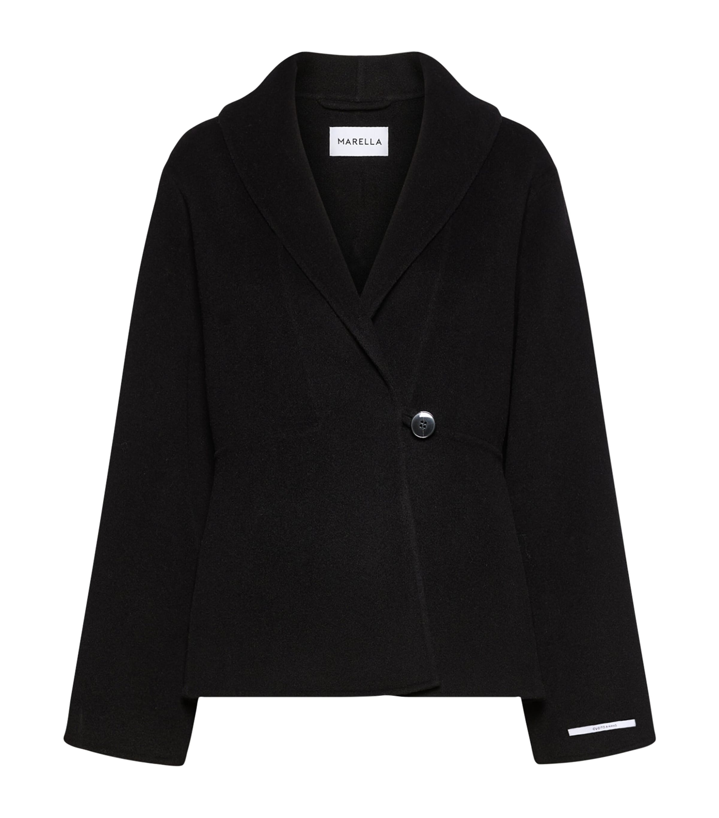 Marella Womens Virgin Wool-Blend Coat Black