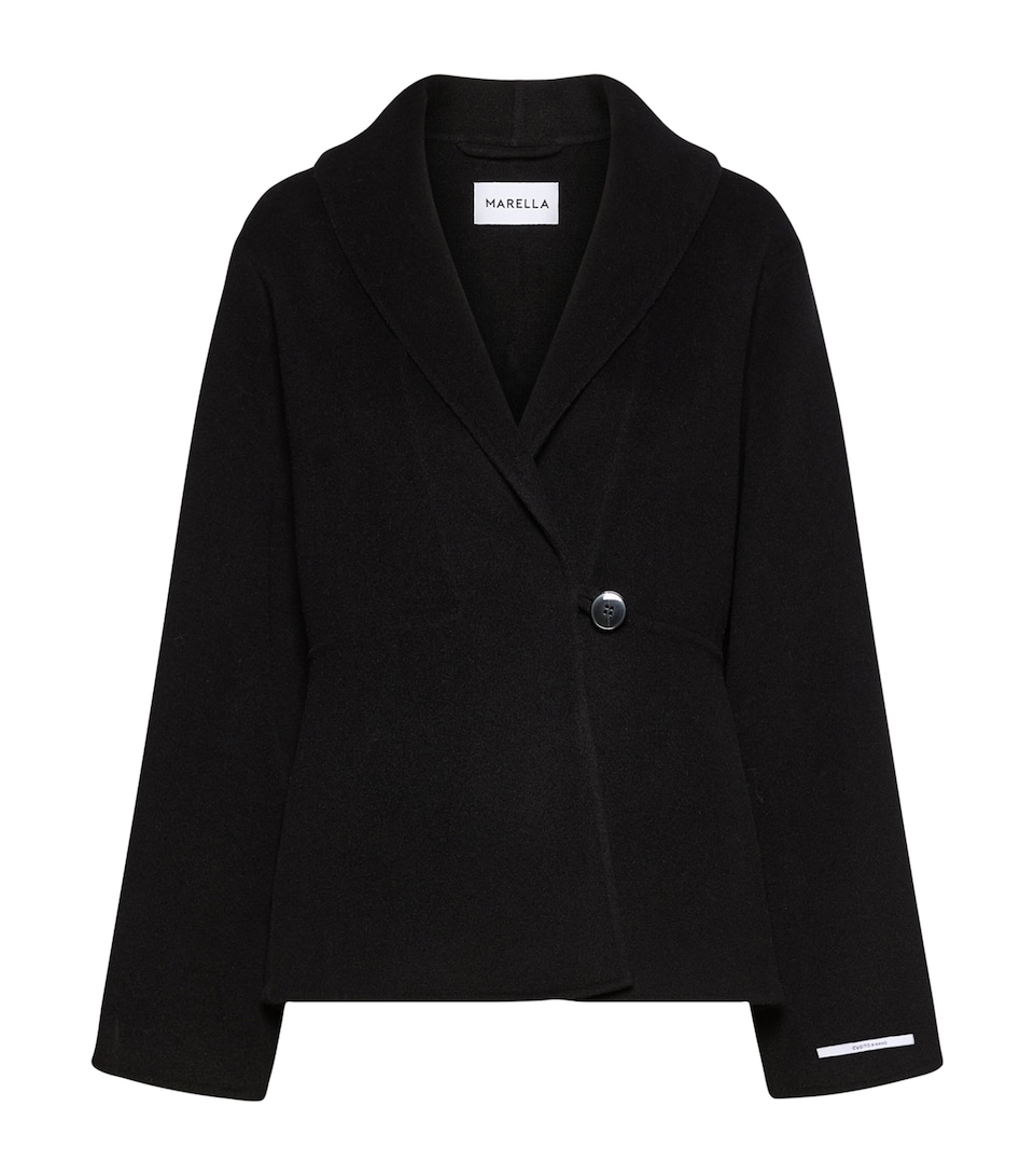 Marella Womens Virgin Wool-Blend Coat Black