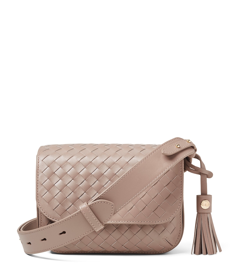 Aspinal Of London Woven Leather Ella Cross-Body Bag Moleskin