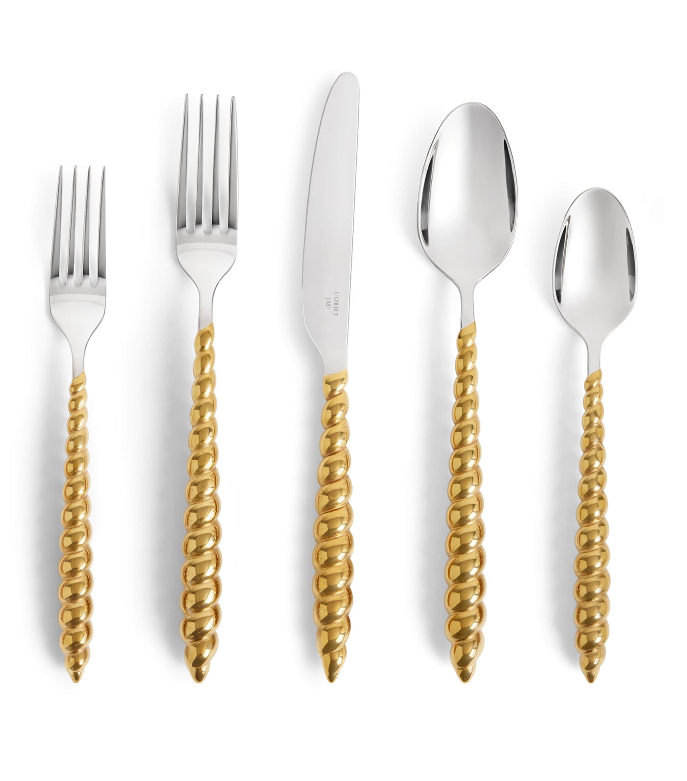 L'Objet x Jessica McCormack Stainless Steel 5-Piece Cutlery Set Gold