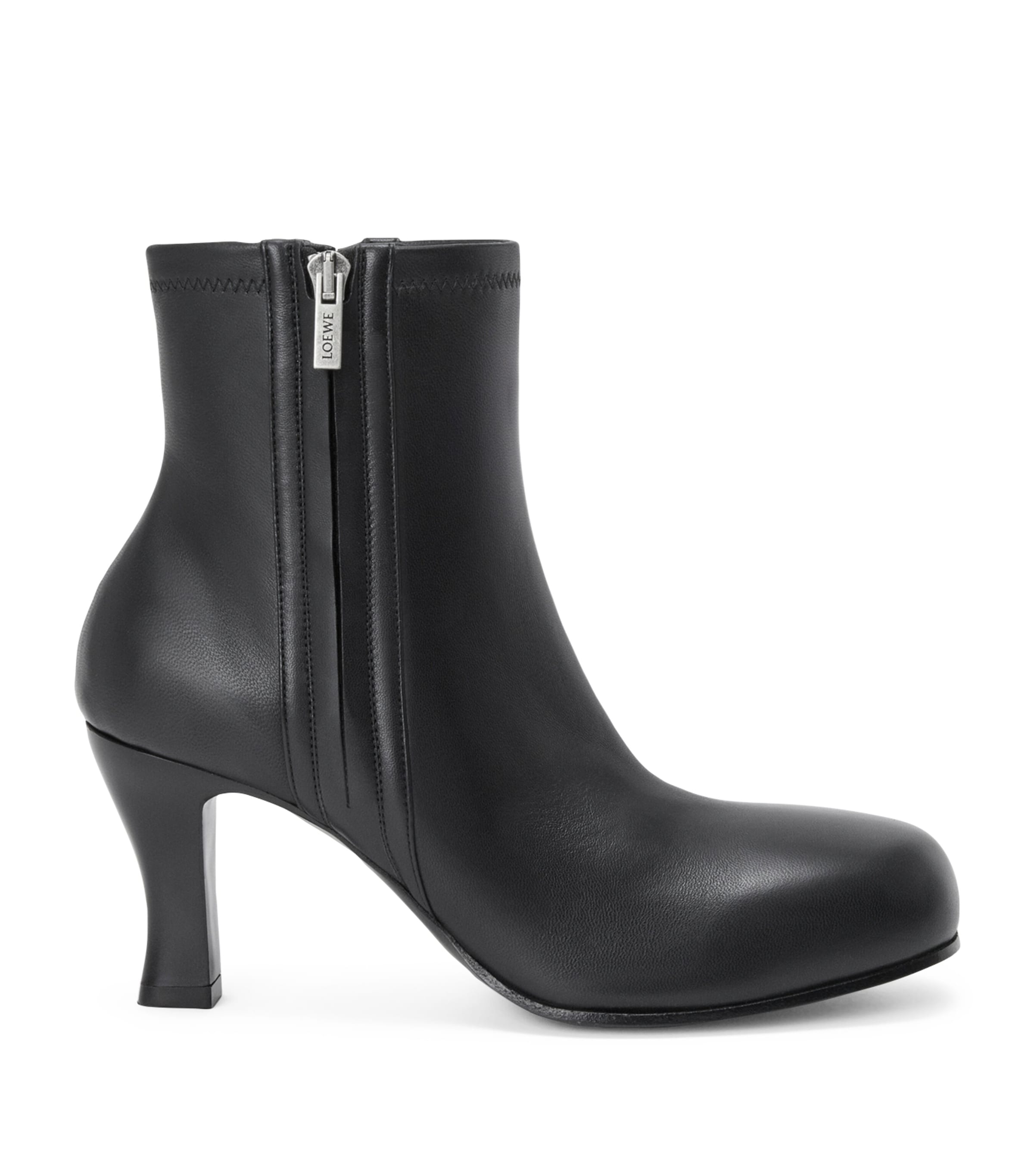 Leather Bobine Ankle Boots 75