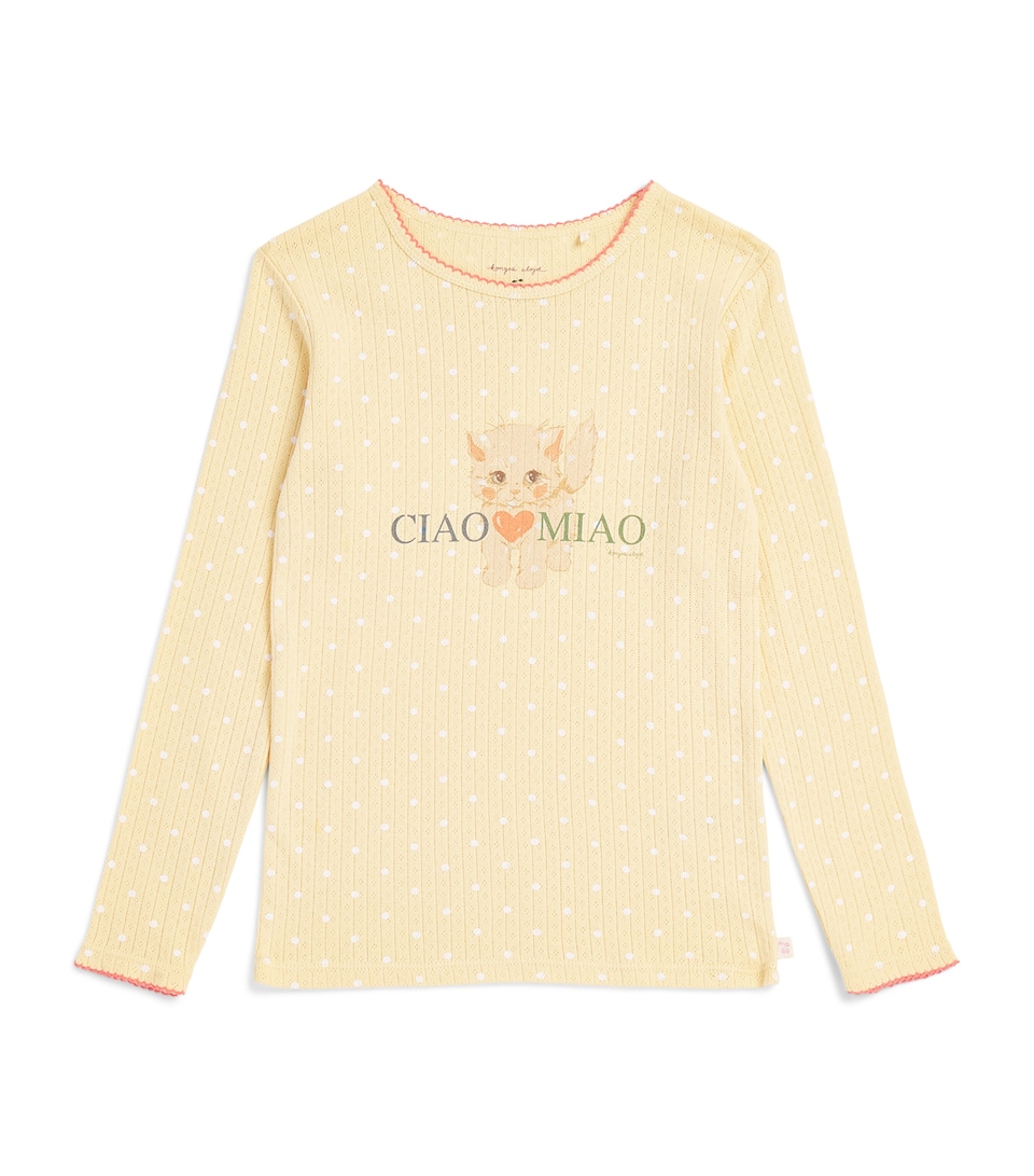 KONGES SLOJD Organic Cotton Ciao Miao T-Shirt (1-10 Years) Golden