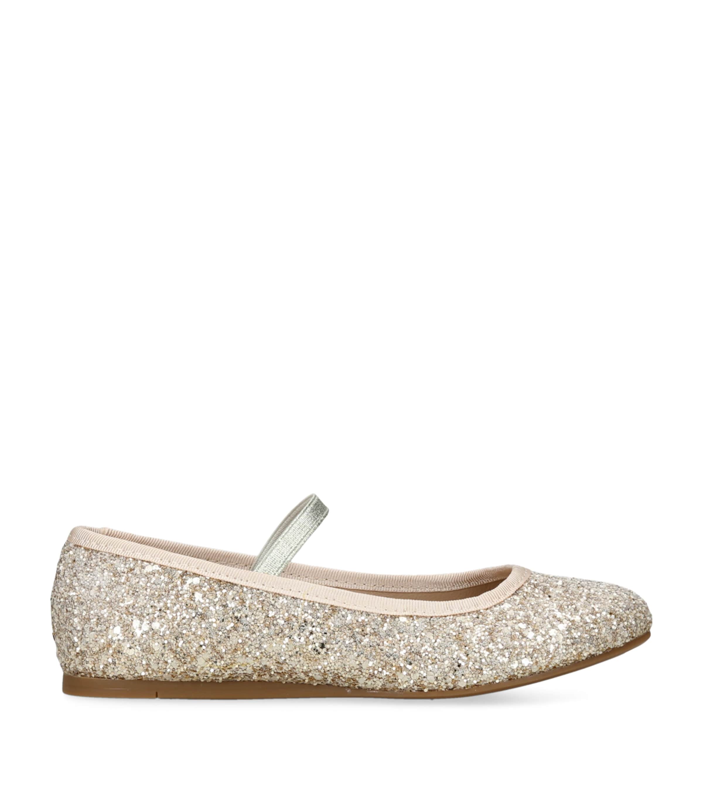 Leather Glitter Bug Ballet Flats