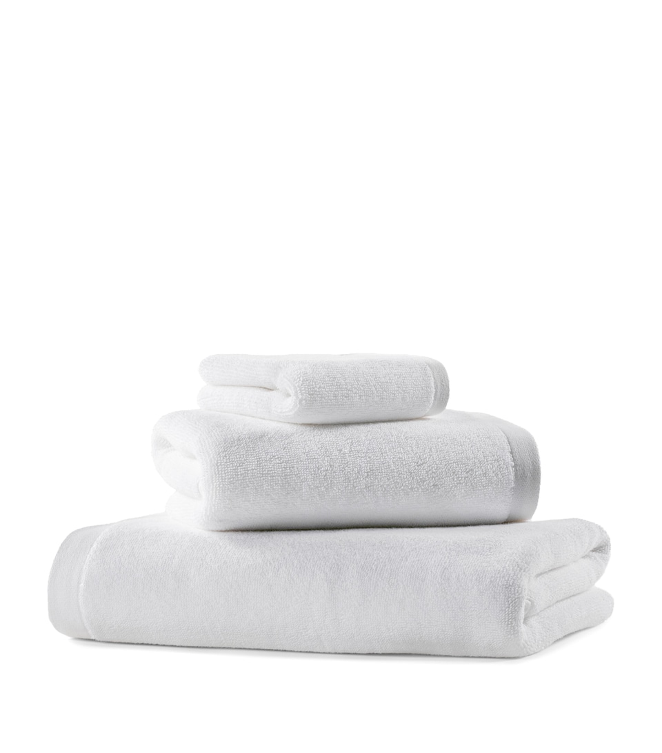 Hamam Organic Cotton Vesta Bath Towel (142cm x 76cm) White/white