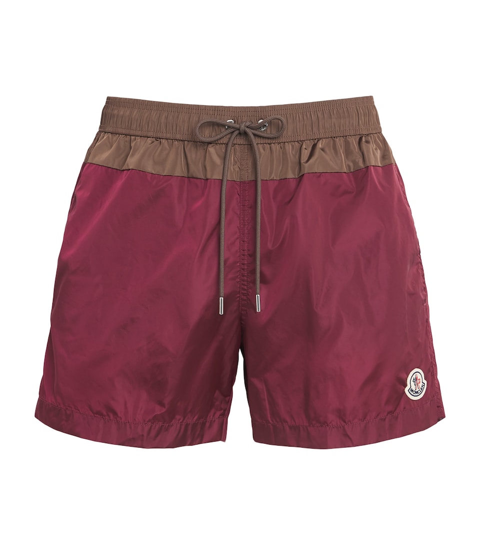 Moncler Mens Contrast Panel Logo Swim Shorts