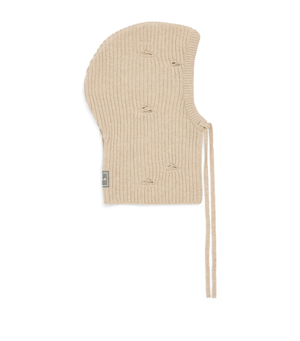 Wool-Blend Distressed Balaclava