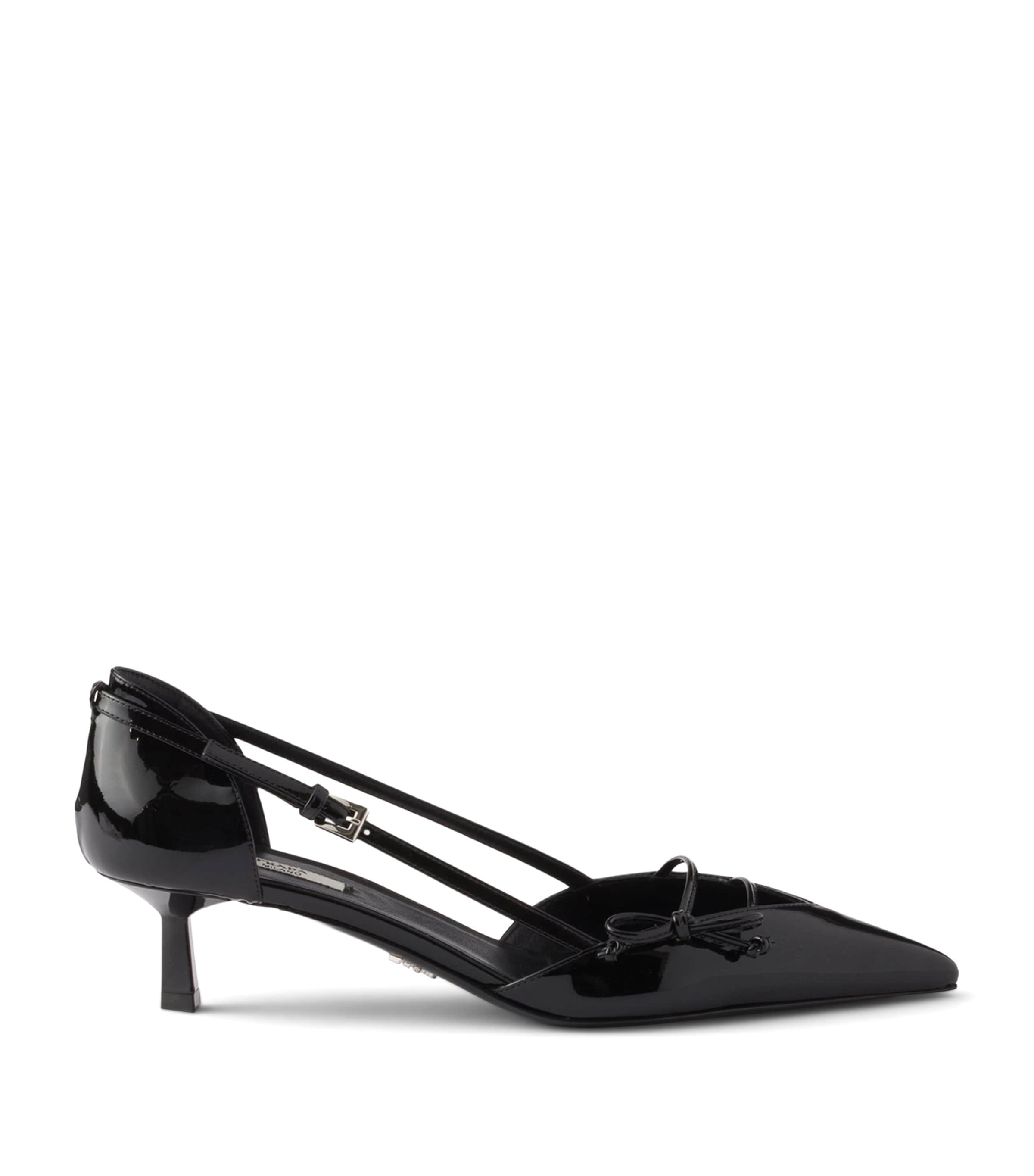 Prada Patent Leather Open-Side Pumps 45 Black