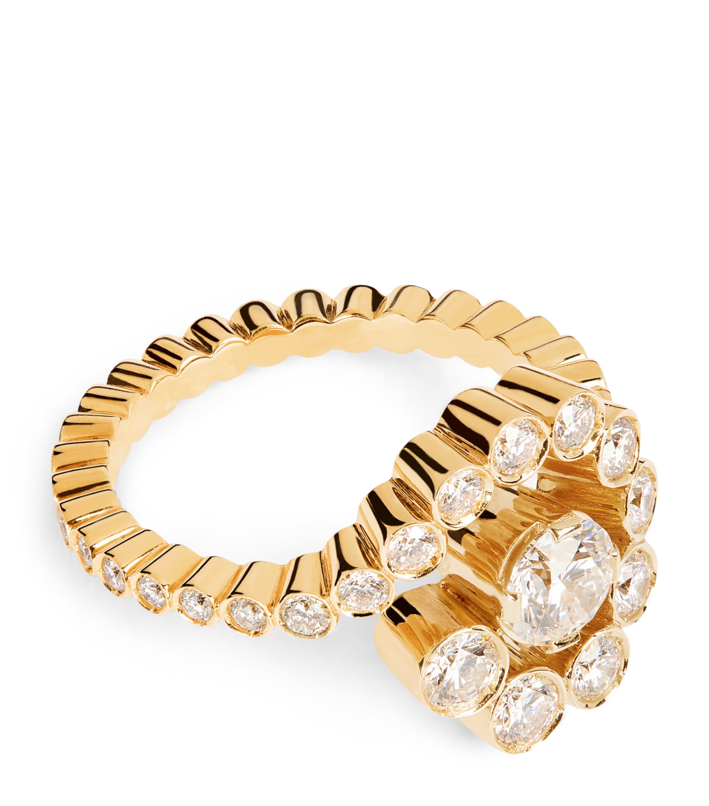 Sophie Bille Brahe Yellow Gold and Diamond Escargot Ring Yellow Gold