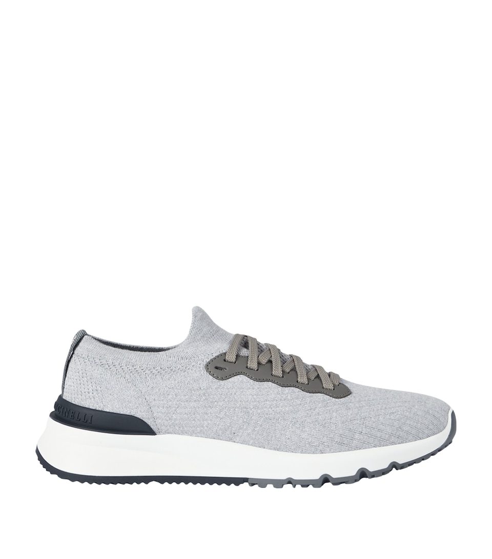 Brunello Cucinelli Chiné-Knit T-Sole Sneakers