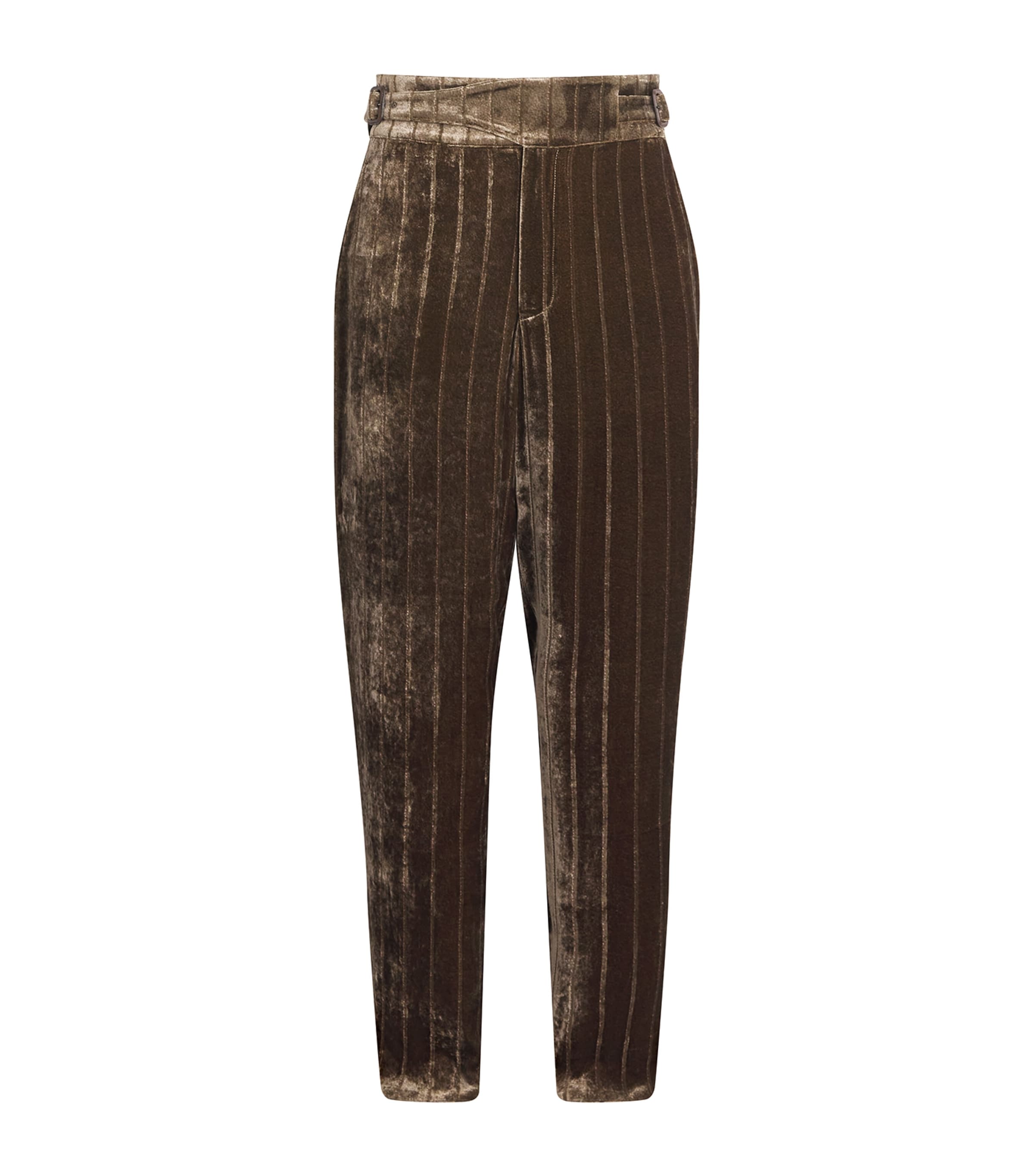 Wide-Wale Velvet Belted Trousers