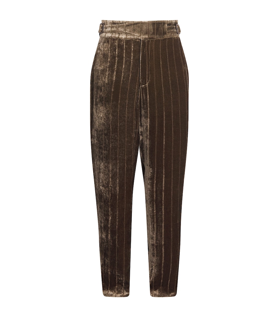 Wide-Wale Velvet Belted Trousers