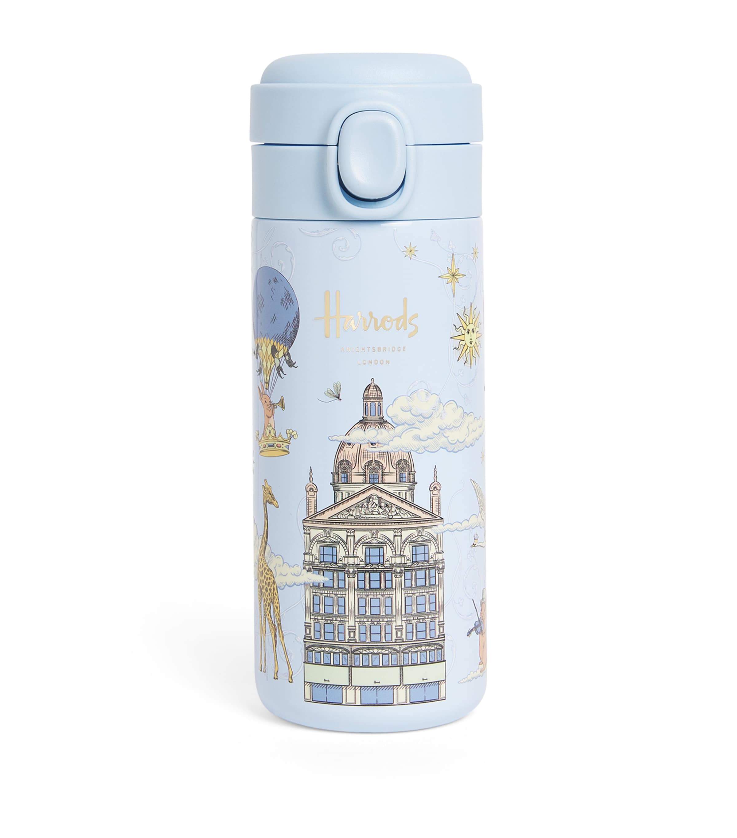 Harrods Metal Children's Icons Water Bottle (320ml) Blue