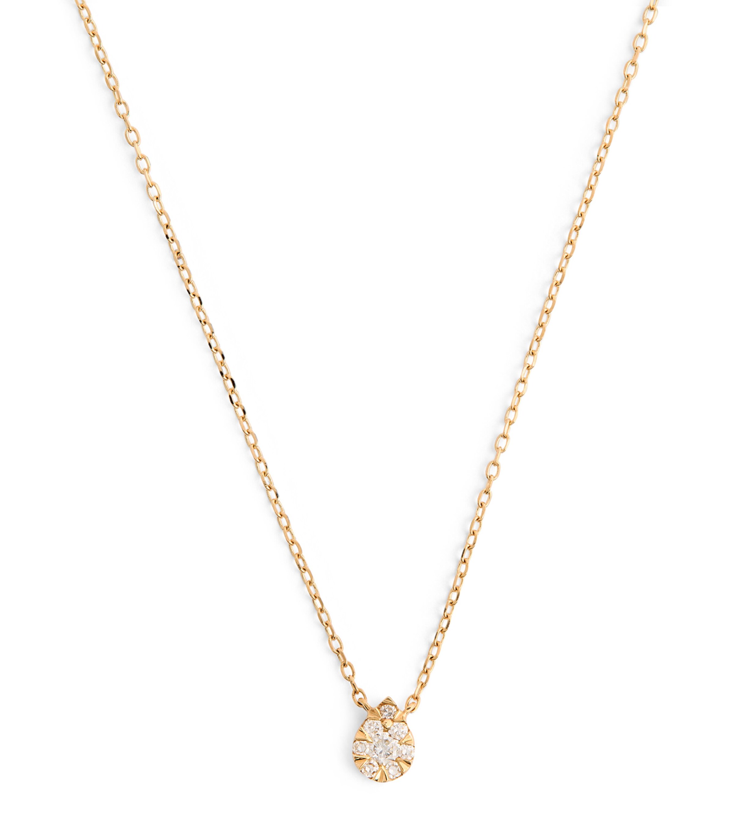 Yellow Gold and Diamond Floating Necklace