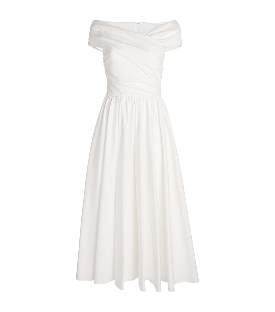 Safiyaa Womens Cotton Appolline Midi Dress Ivory